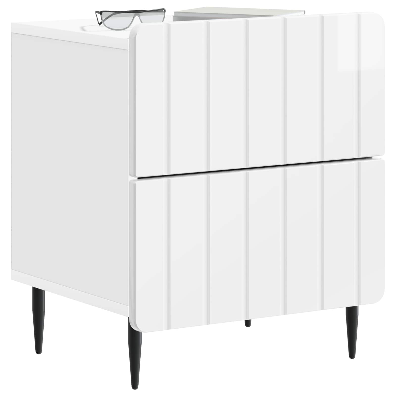 Noćni ormar s ladicama Bijela visokog sjaja 43 x 34,5 x 49,5 cm
