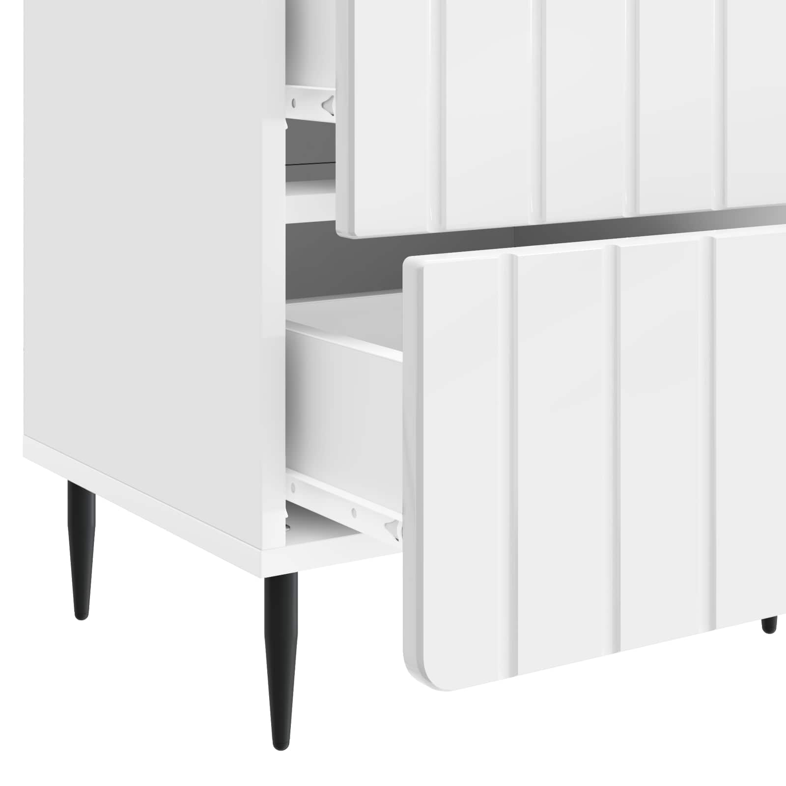 Noćni ormar 2 pcs Bijela visokog sjaja 43 x 34,5 x 49,5 cm