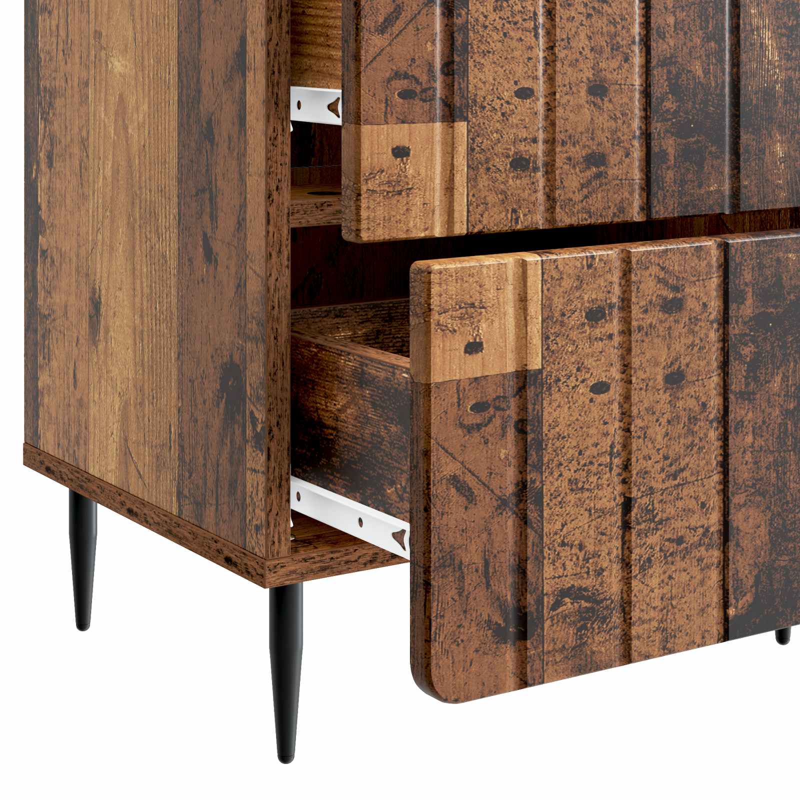 Noćni ormar s ladicama 2 pcs Staro drvo 43 x 34,5 x 49,5 cm