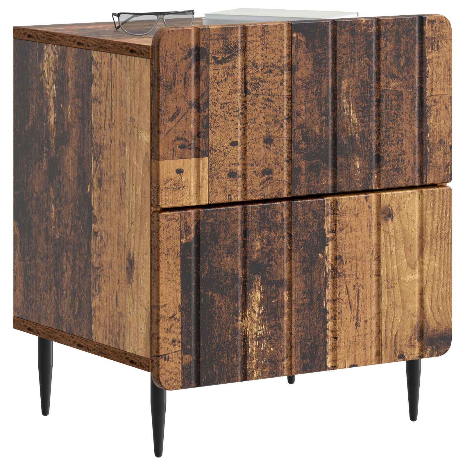 Noćni ormar s ladicama 2 pcs Staro drvo 43 x 34,5 x 49,5 cm