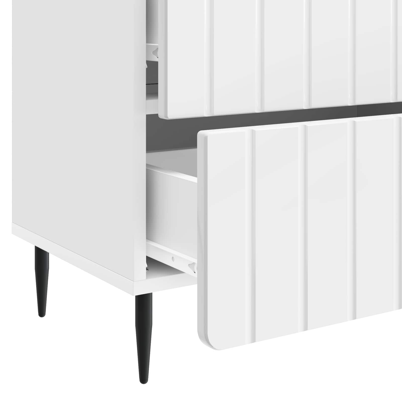 Noćni ormar s ladicama Bijela visokog sjaja 62 x 34,5 x 49,5 cm