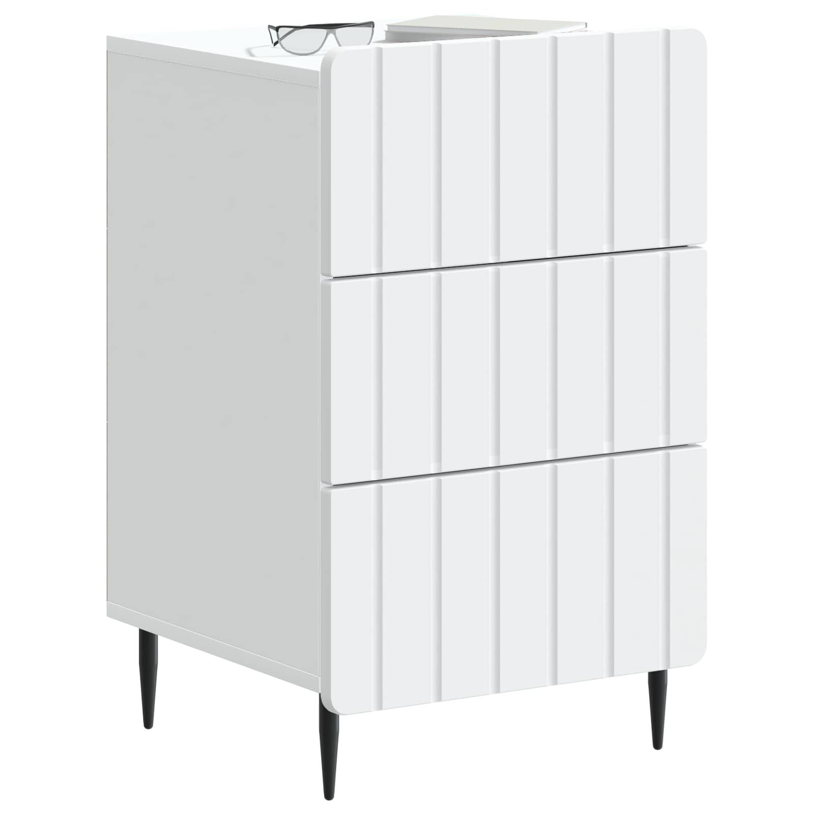 Noćni ormar s ladicama Bijela 43x 41 x 68 cm Konstruirano drvo