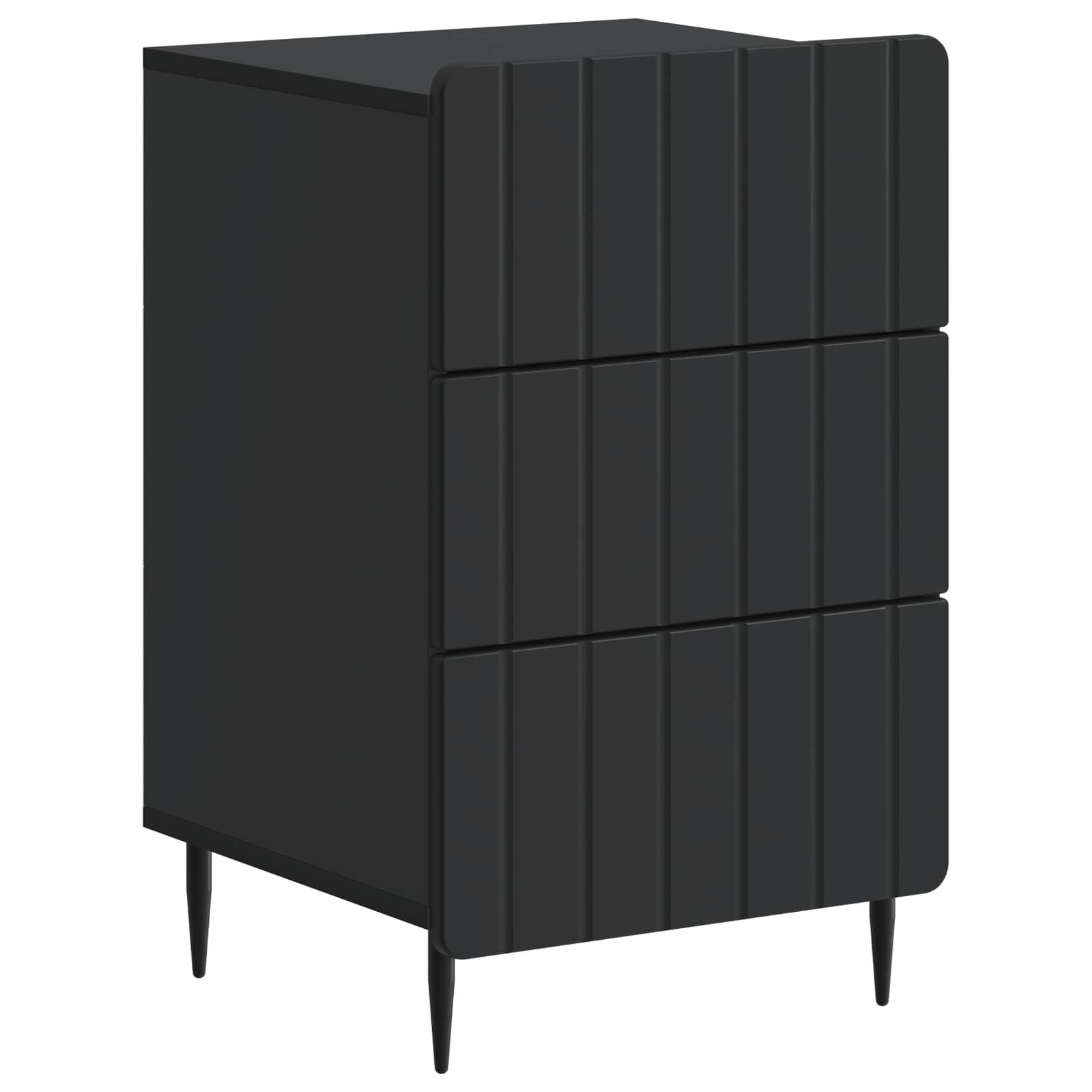 Noćni ormar s ladicama Crna 43x 41 x 68 cm Konstruirano drvo
