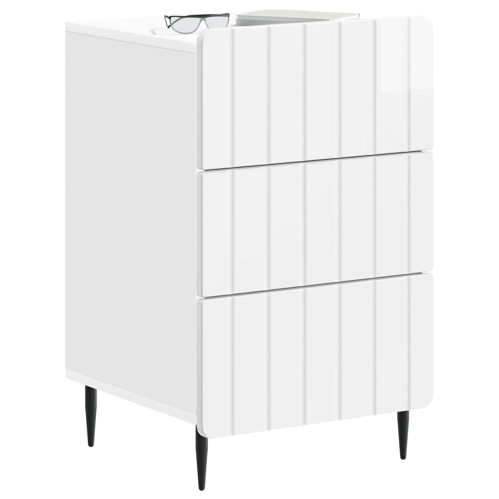 Noćni ormar s ladicama Bijela visokog sjaja 43x 41 x 68 cm