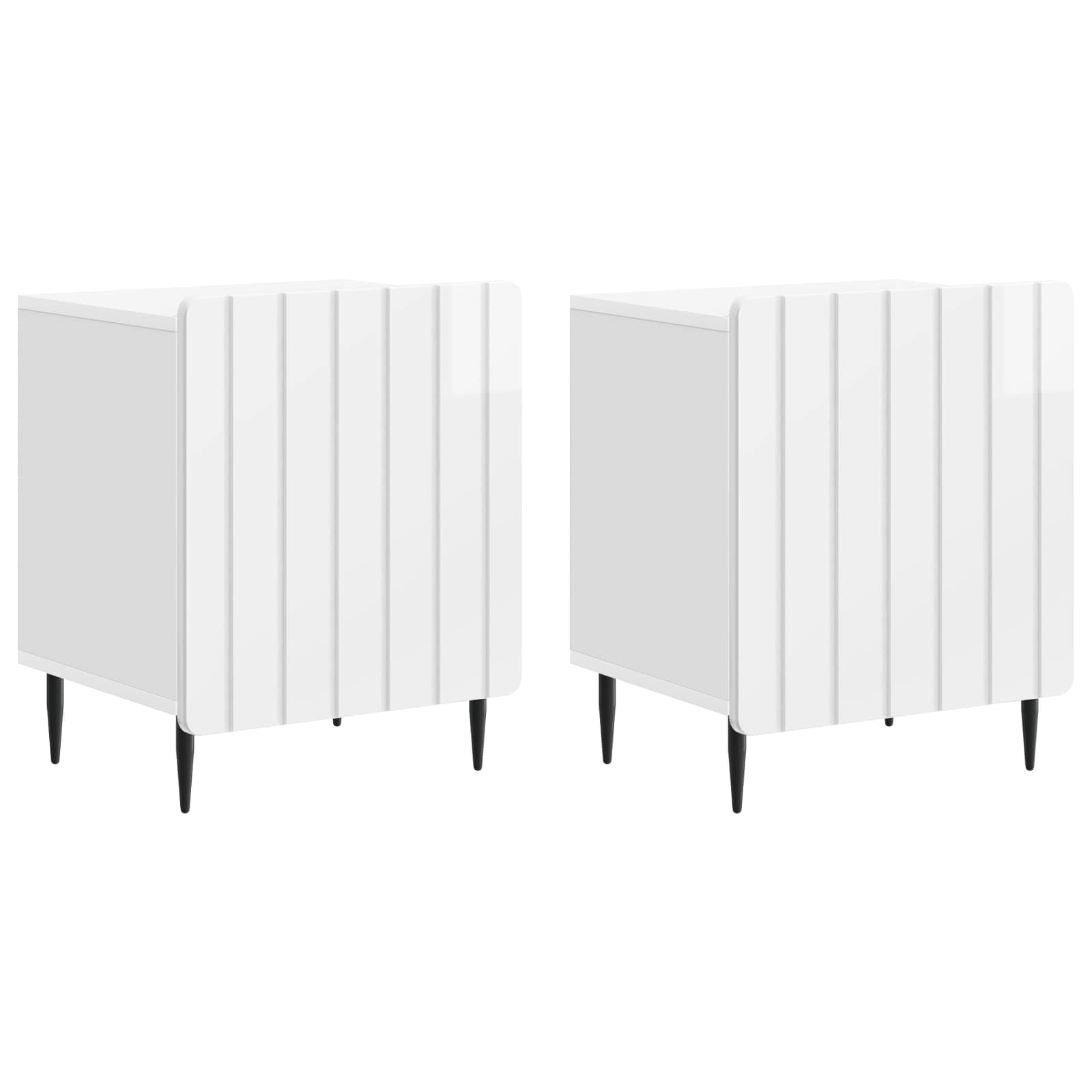 Noćni ormar 2 pcs Bijela visokog sjaja 43 x 34,5 x 52 cm
