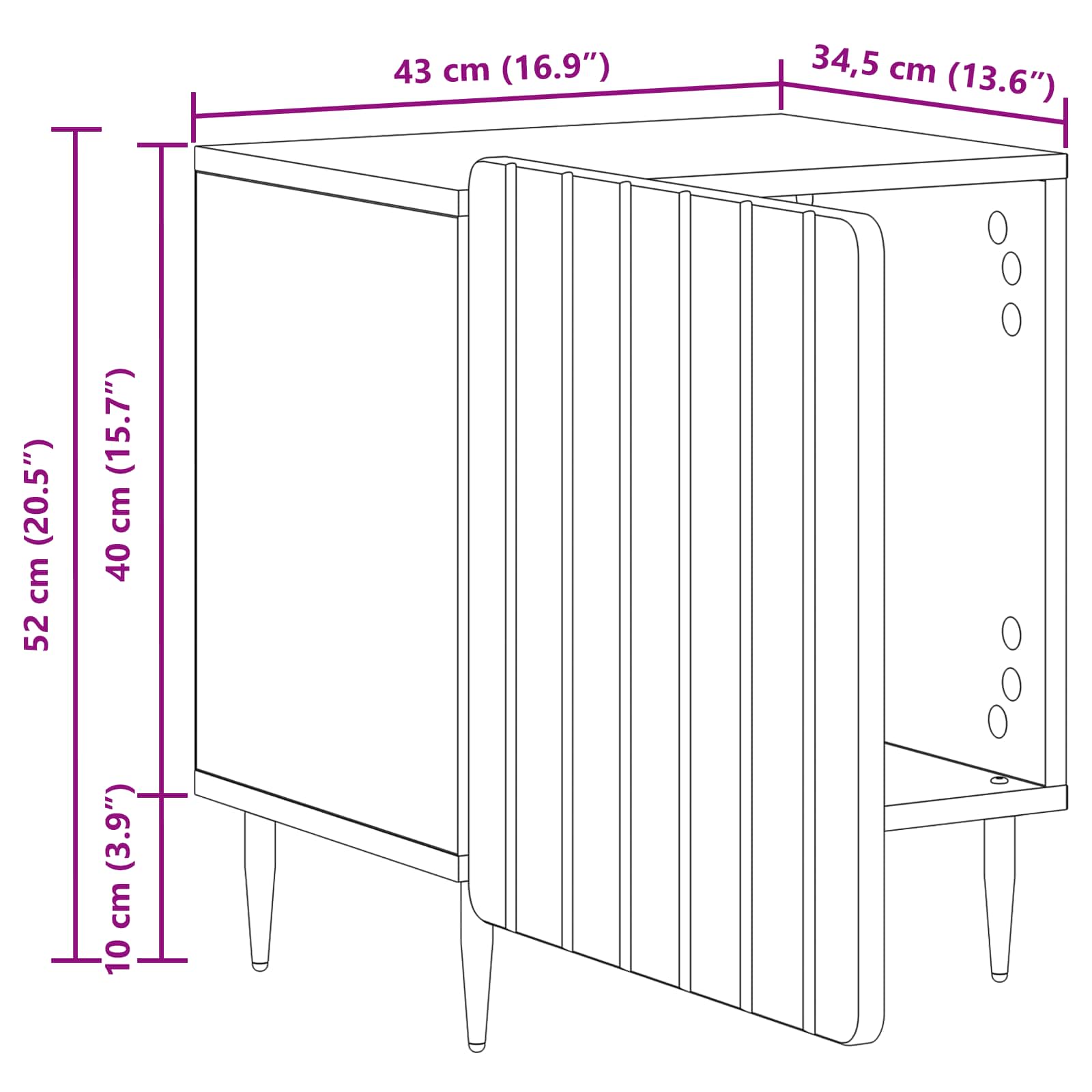 Noćni ormar 2 pcs Staro drvo 43 x 34,5 x 52 cm