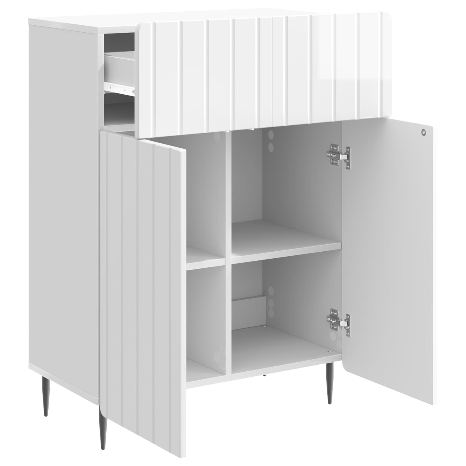 Kreveta s ladicama Bijela visokog sjaja 66 x 34,5 x 92 cm