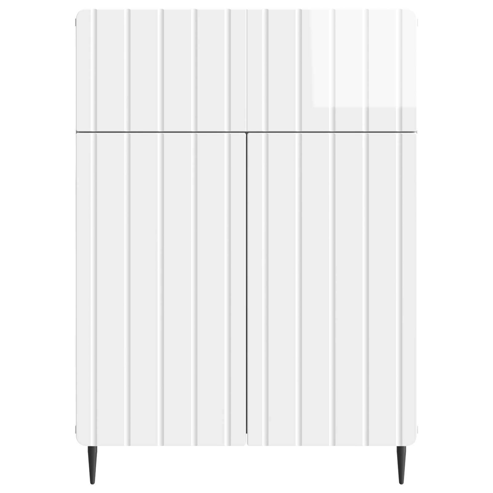 Kreveta s ladicama Bijela visokog sjaja 66 x 34,5 x 92 cm