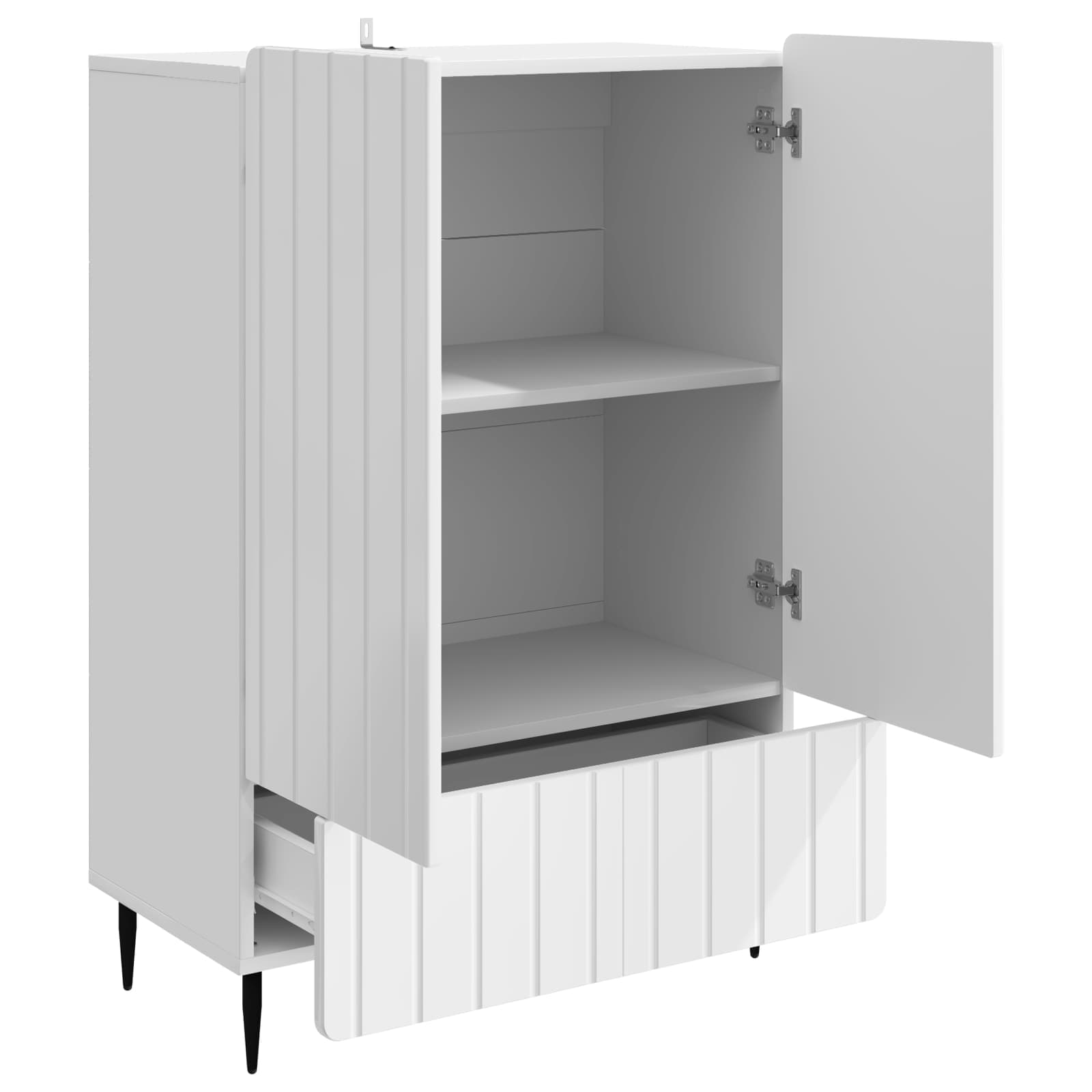 Kreveta s ladicama Bijela visokog sjaja 66 x 34,5 x 97 cm