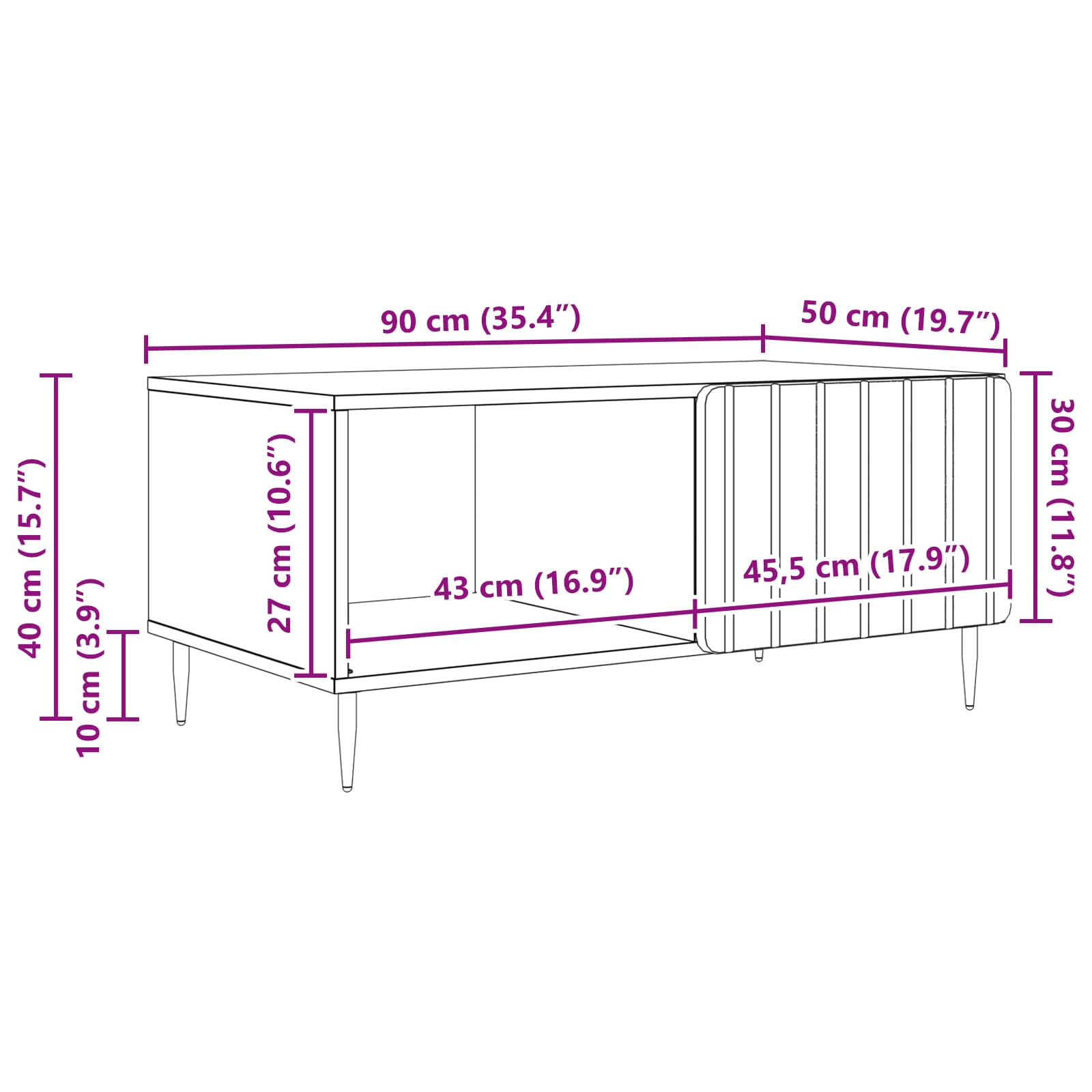 Kava Stol Staro drvo 90 x 50 x 40 cm Konstruirano drvo
