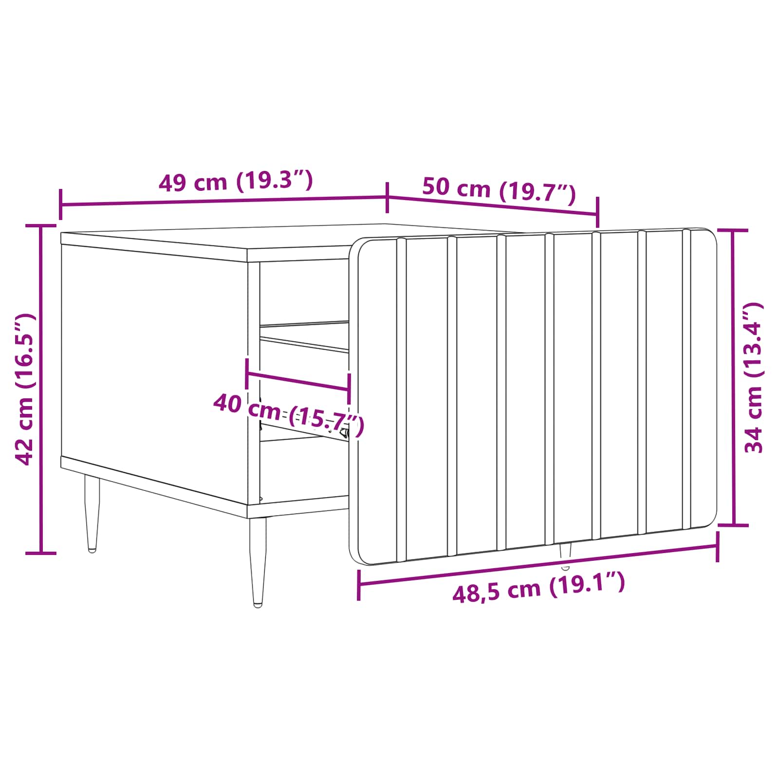 Kava Stol Dimljeni hrast 49 x 50 x 42 cm Konstruirano drvo