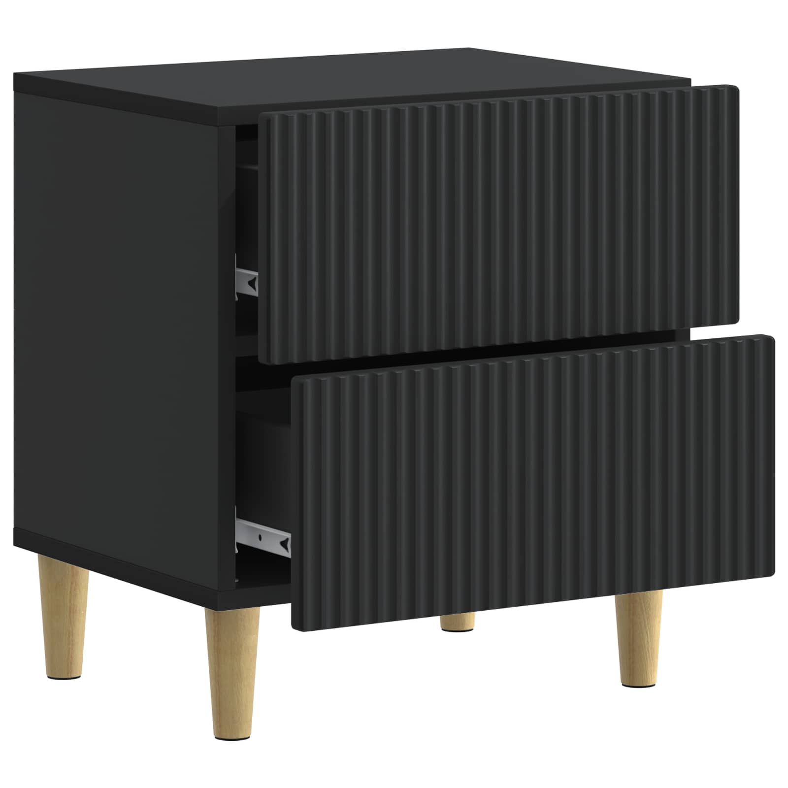 Noćni ormar s ladicama Crna 43 x 34,5 x 48 cm Konstruirano drvo