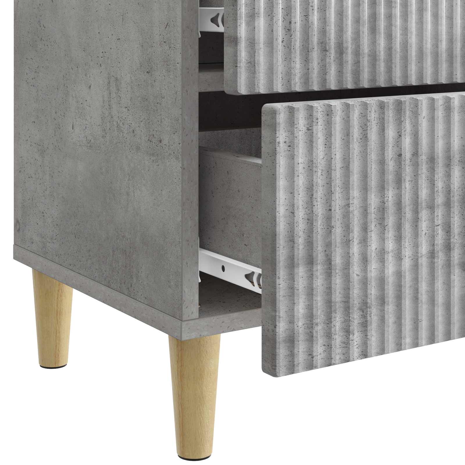 Noćni ormar s ladicama 2 pcs Betonska siva 43 x 34,5 x 48 cm