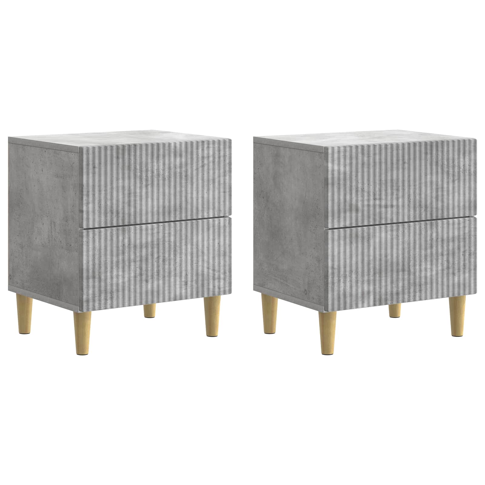 Noćni ormar s ladicama 2 pcs Betonska siva 43 x 34,5 x 48 cm