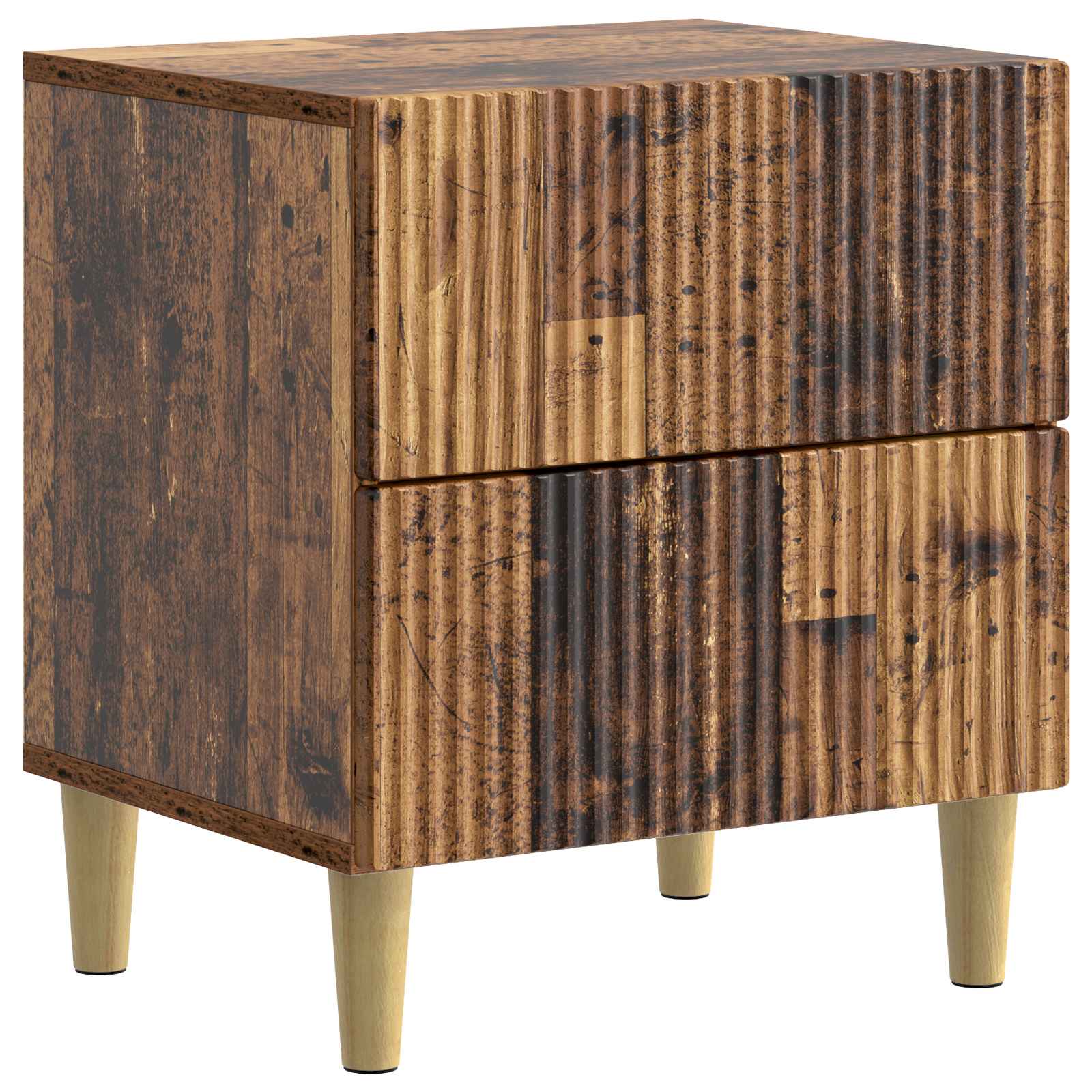 Noćni ormar s ladicama 2 pcs Staro drvo 43 x 34,5 x 48 cm