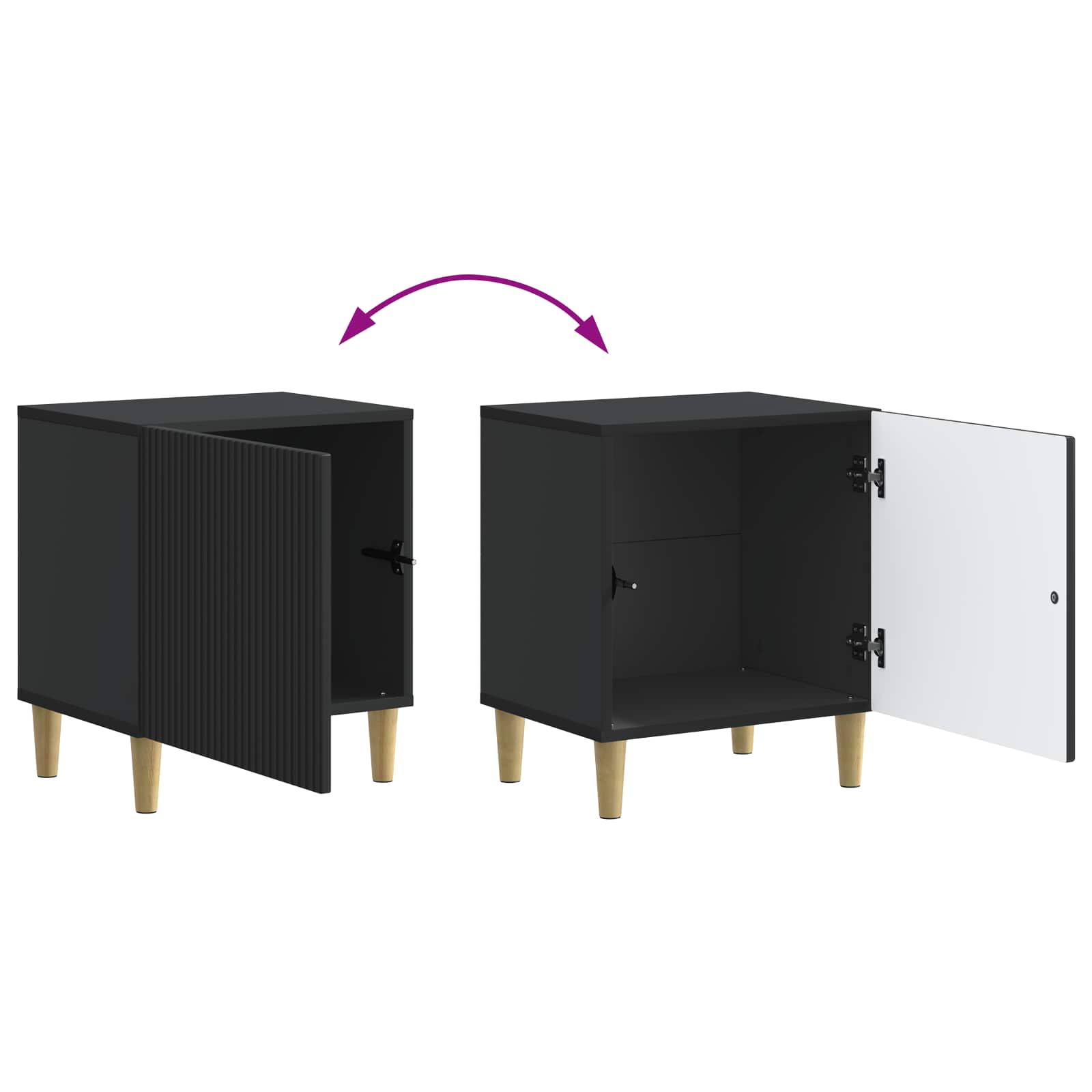 Noćni ormar 2 pcs Crna 43 x 34,5 x 50 cm Konstruirano drvo