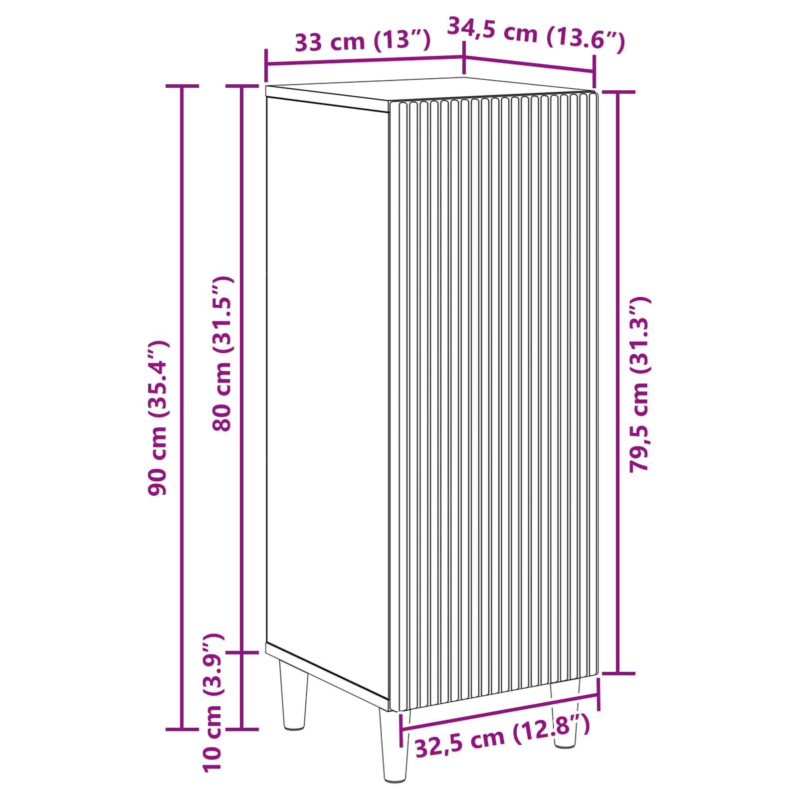 Kreveta Bijela visokog sjaja 33 x 34,5 x 90 cm