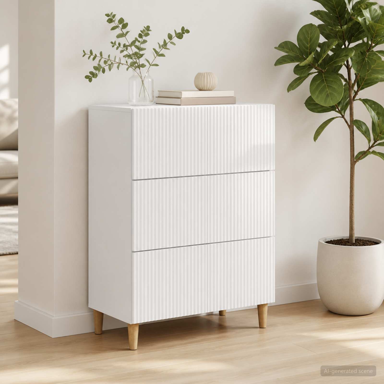 Ormar s ladicama Bijela visokog sjaja 66 x 34,5 x 90 cm