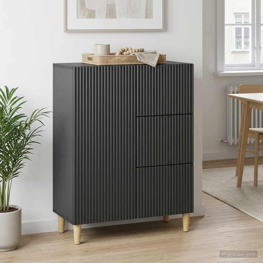 Kreveta s ladicama Crna 66 x 34,5 x 90 cm Konstruirano drvo
