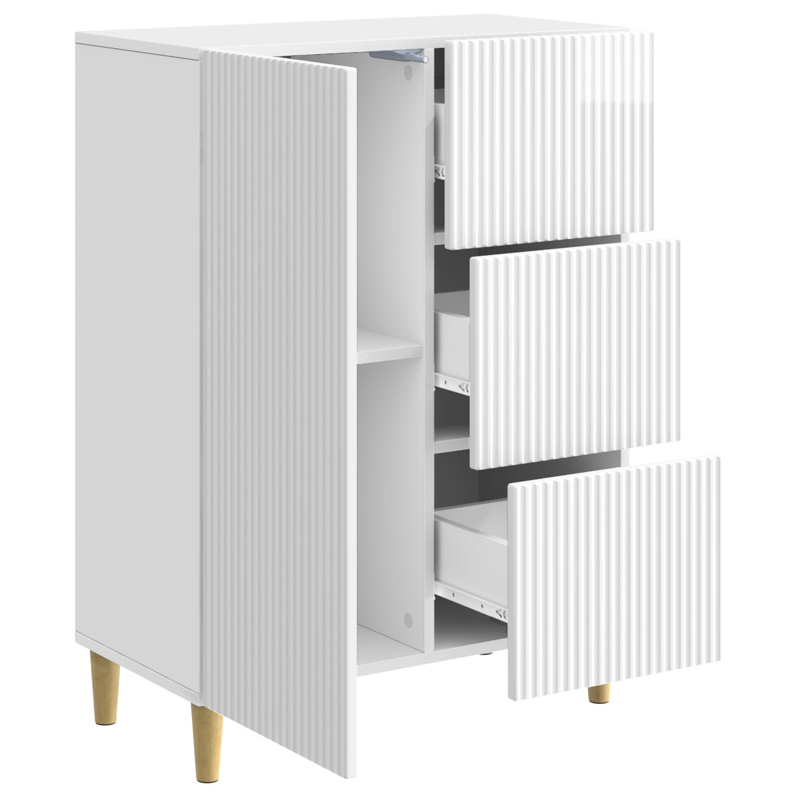 Kreveta s ladicama Bijela visokog sjaja 66 x 34,5 x 90 cm