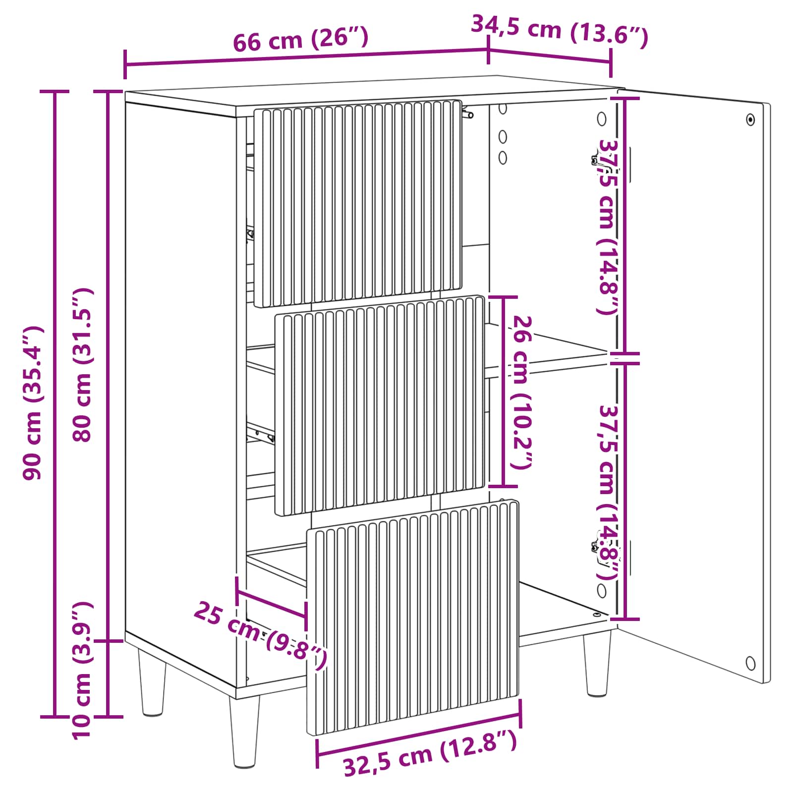 Kreveta Dimljeni hrast 66 x 34,5 x 90 cm Konstruirano drvo
