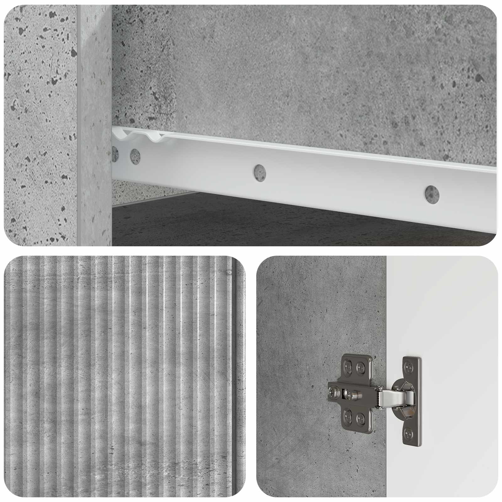 Kreveta Betonska siva 66 x 34,5 x 90 cm Konstruirano drvo