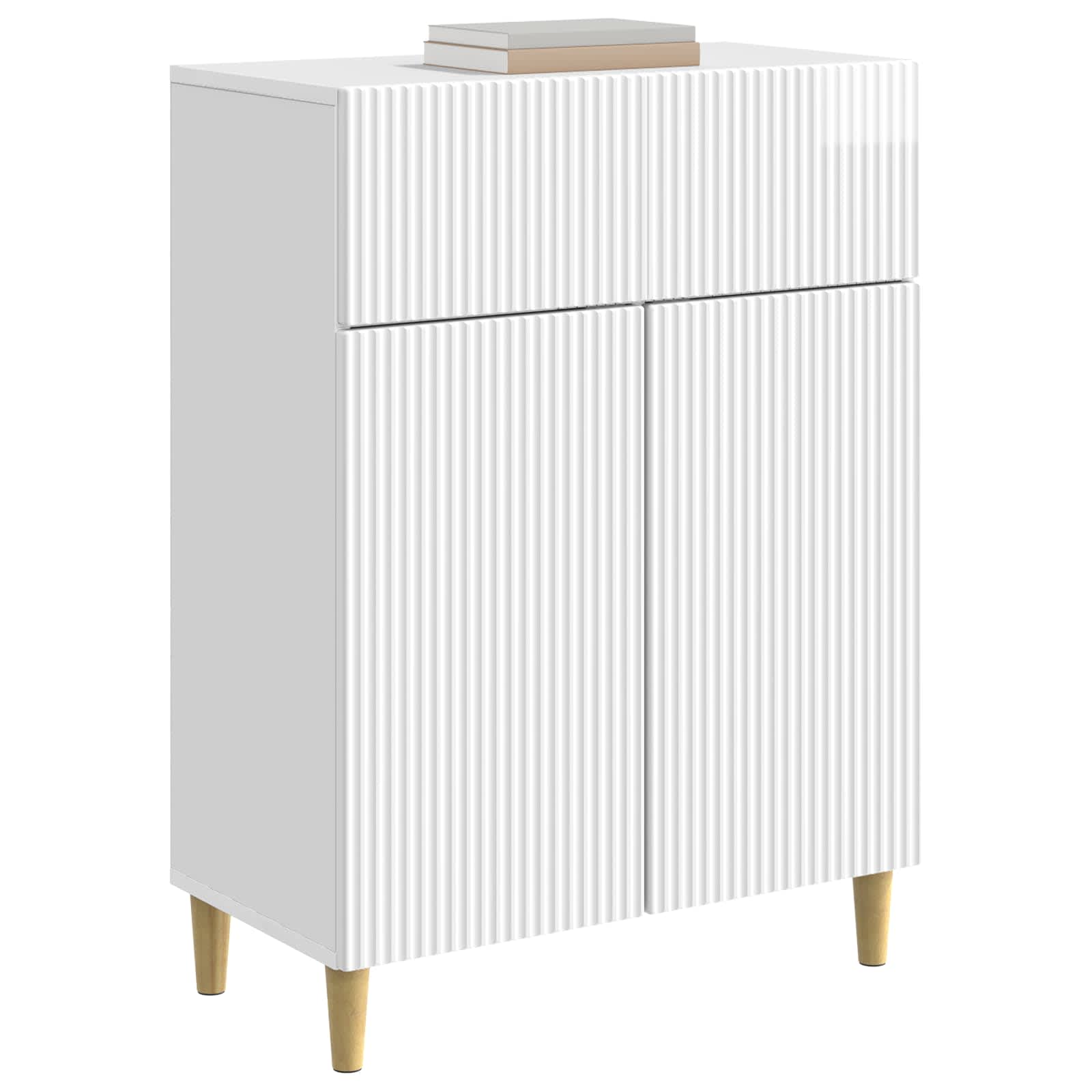 Kreveta s ladicama Bijela visokog sjaja 66 x 34,5 x 90 cm