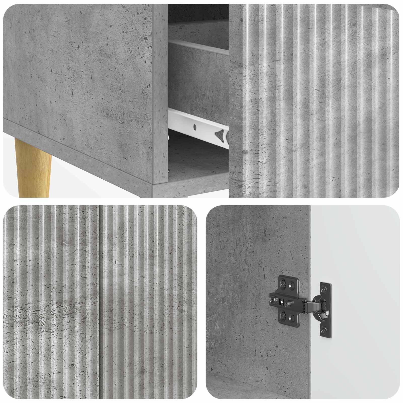 Kreveta Betonska siva 66 x 34,5 x 95 cm Konstruirano drvo