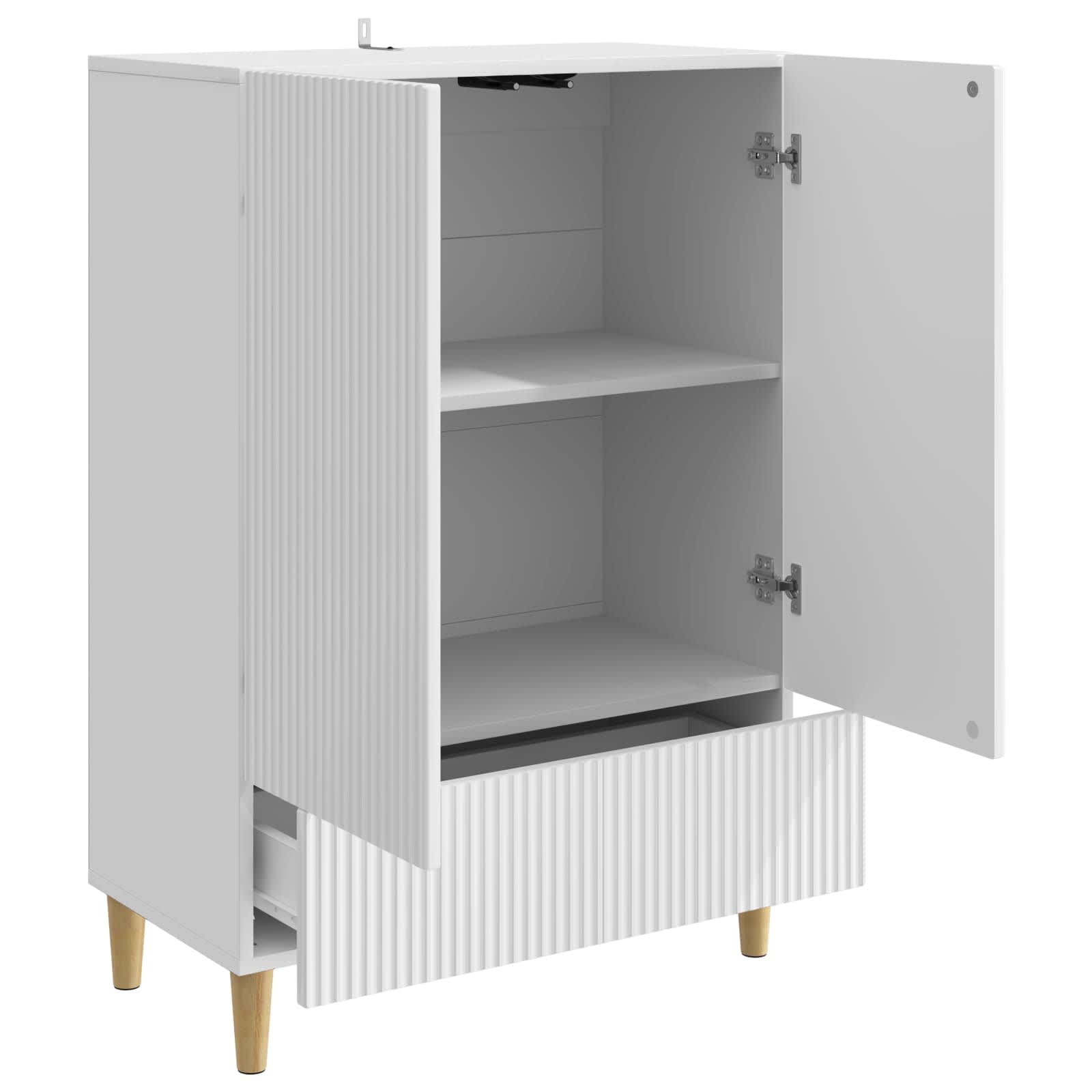 Kreveta s ladicama Bijela visokog sjaja 66 x 34,5 x 95 cm