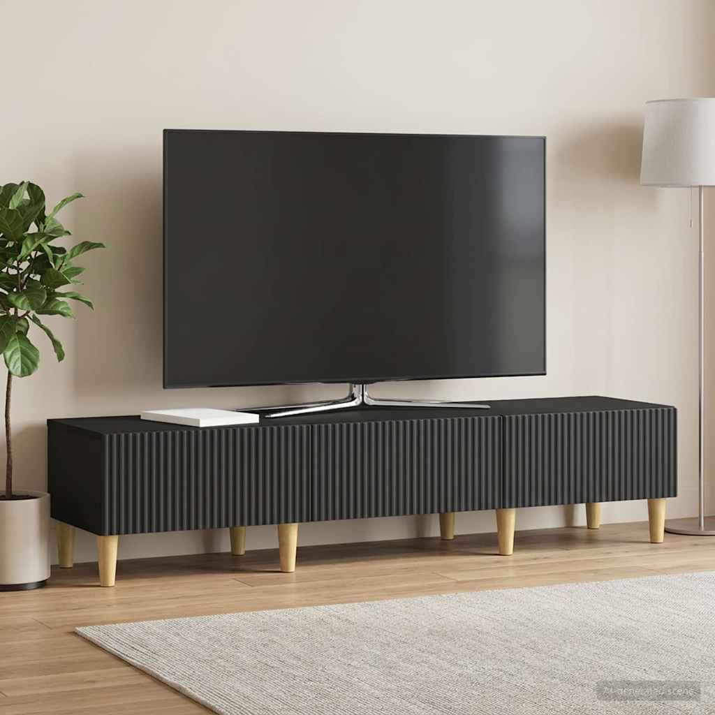 TV ormar s ladicama Crna 147 x 34,5 x 30 cm Konstruirano drvo