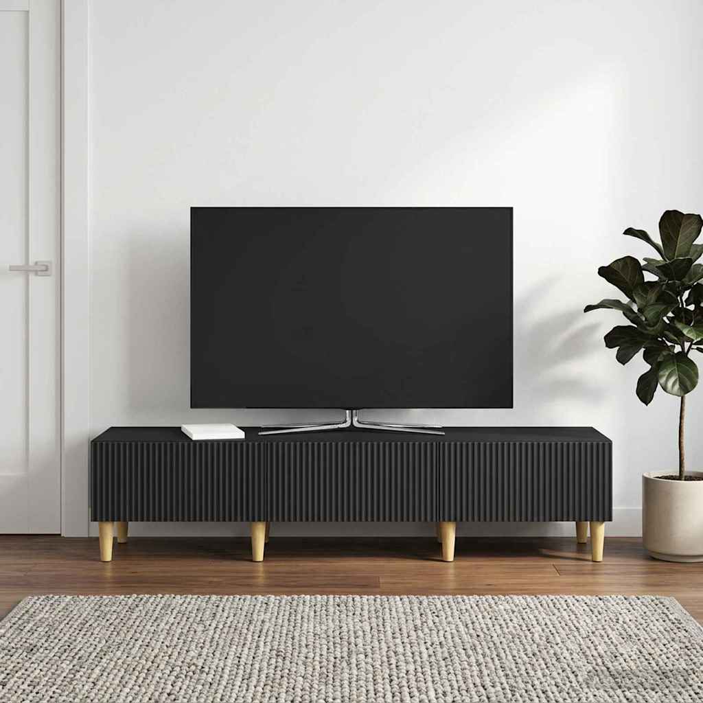 TV ormar s ladicama Crna 147 x 34,5 x 30 cm Konstruirano drvo