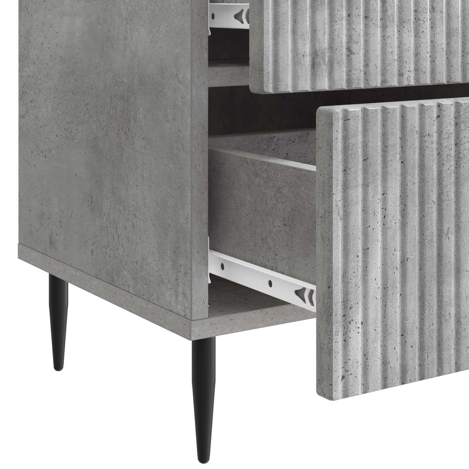 Noćni ormar s ladicama 2 pcs Betonska siva 43 x 34,5 x 47,5 cm