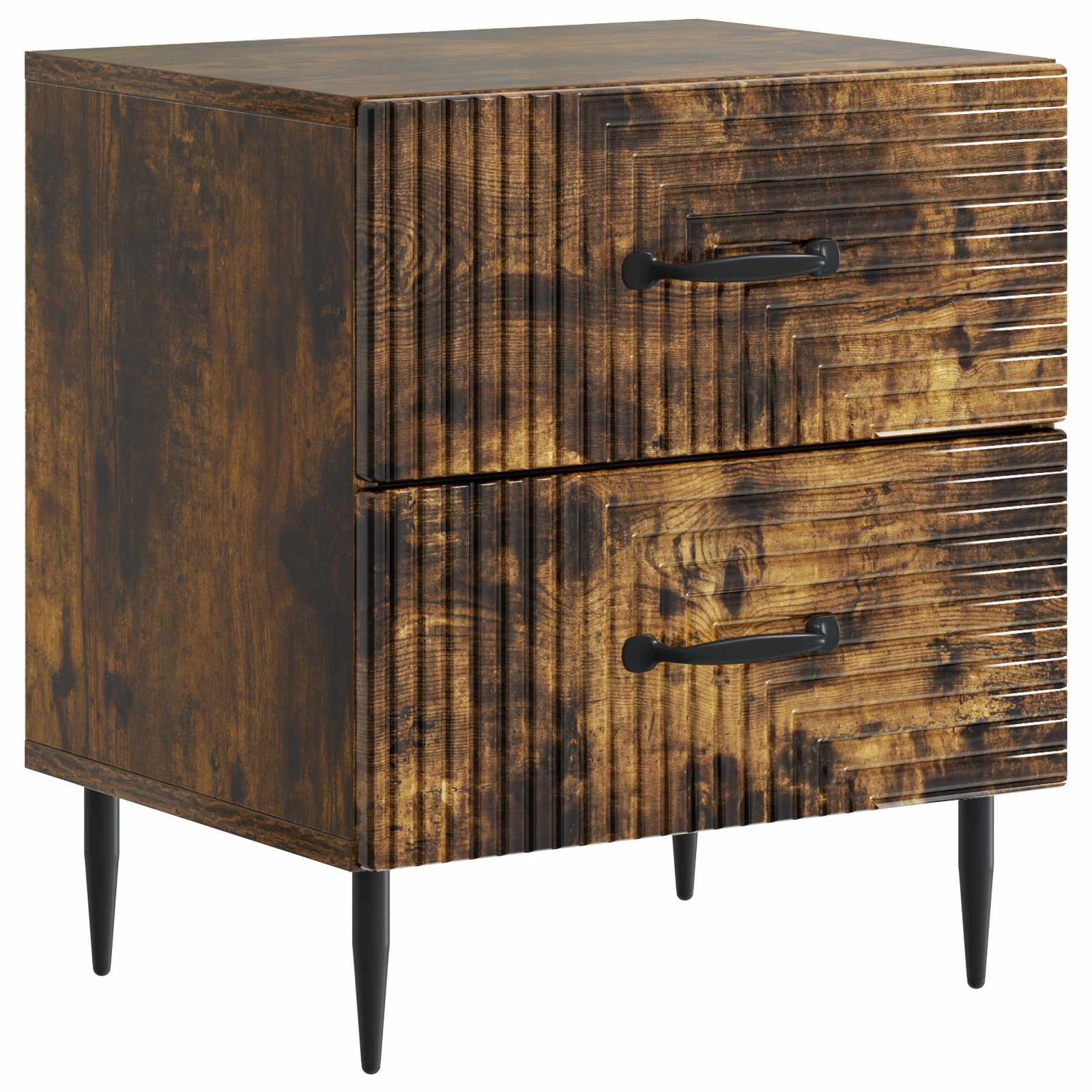 Noćni ormar s ladicama 2 pcs Dimljeni hrast 43 x 34,5 x 47,5 cm