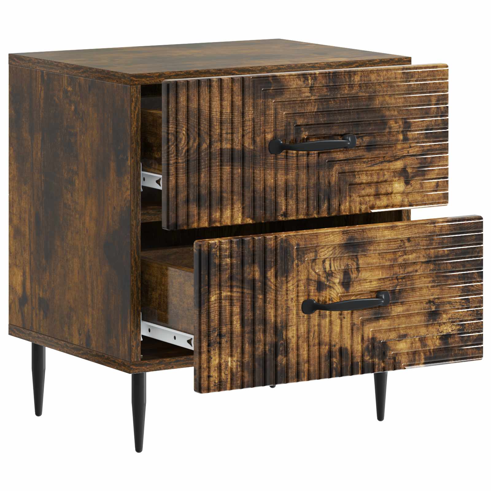 Noćni ormar s ladicama 2 pcs Dimljeni hrast 43 x 34,5 x 47,5 cm