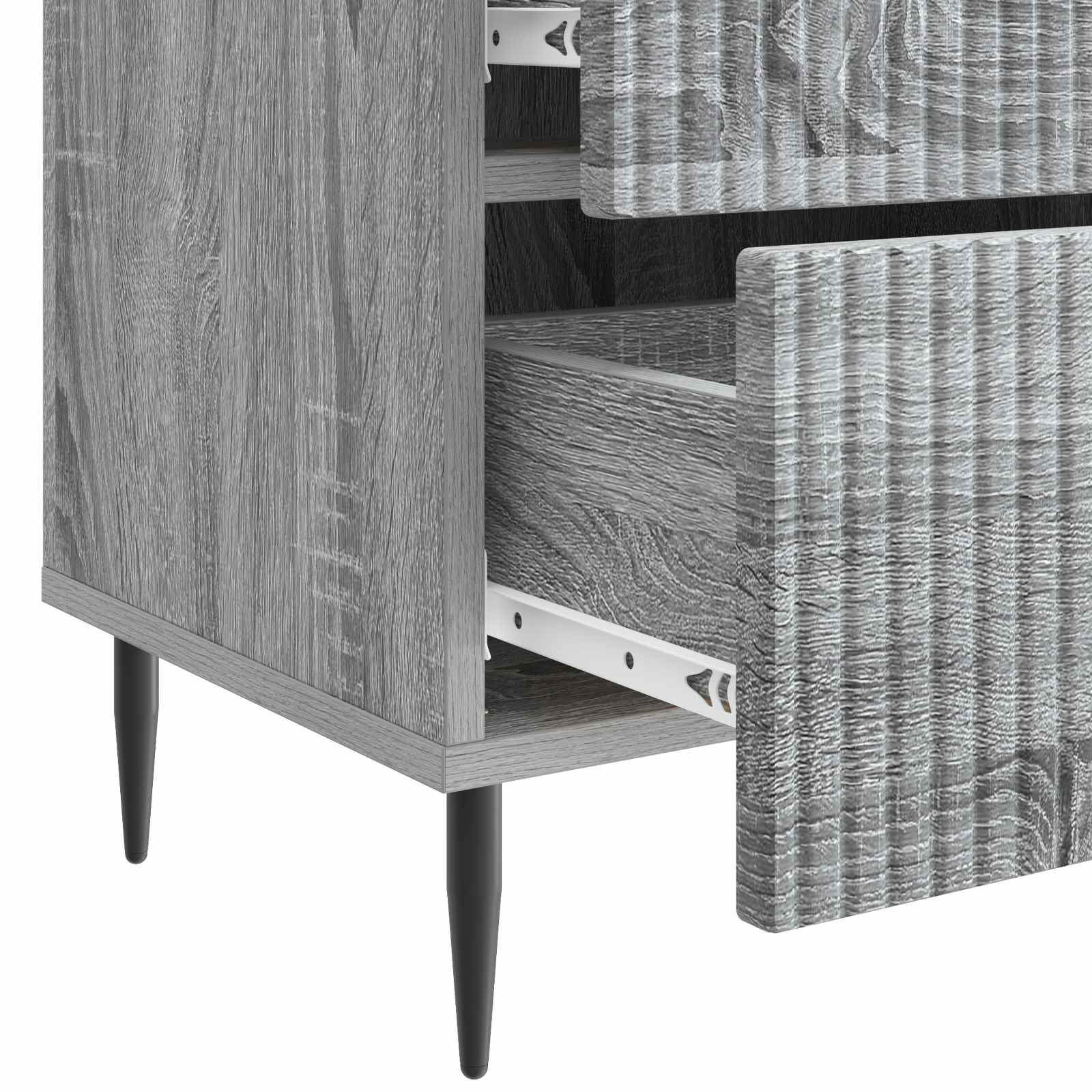 Noćni ormar s ladicama 2 pcs Siva sonoma 43 x 34,5 x 47,5 cm