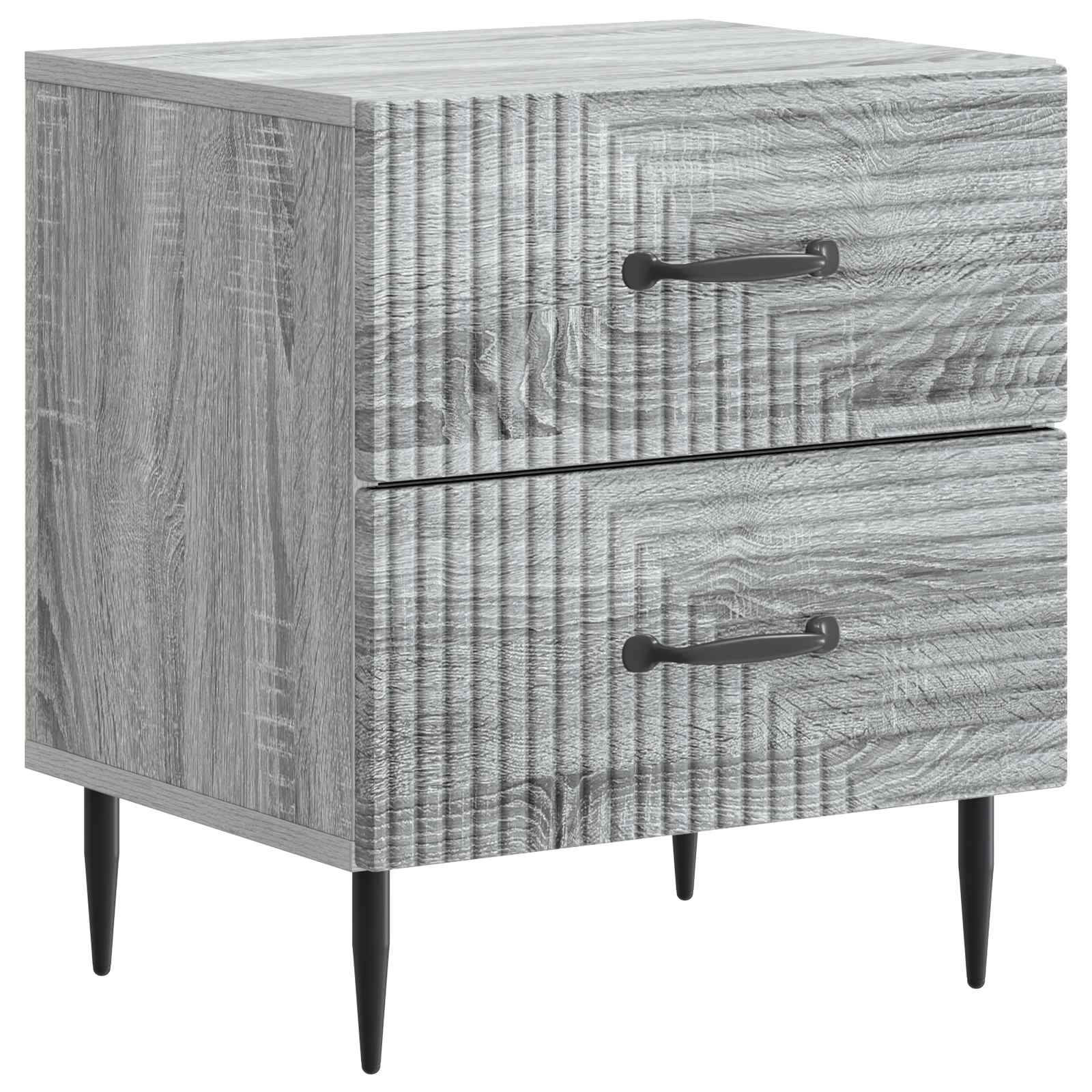 Noćni ormar s ladicama 2 pcs Siva sonoma 43 x 34,5 x 47,5 cm