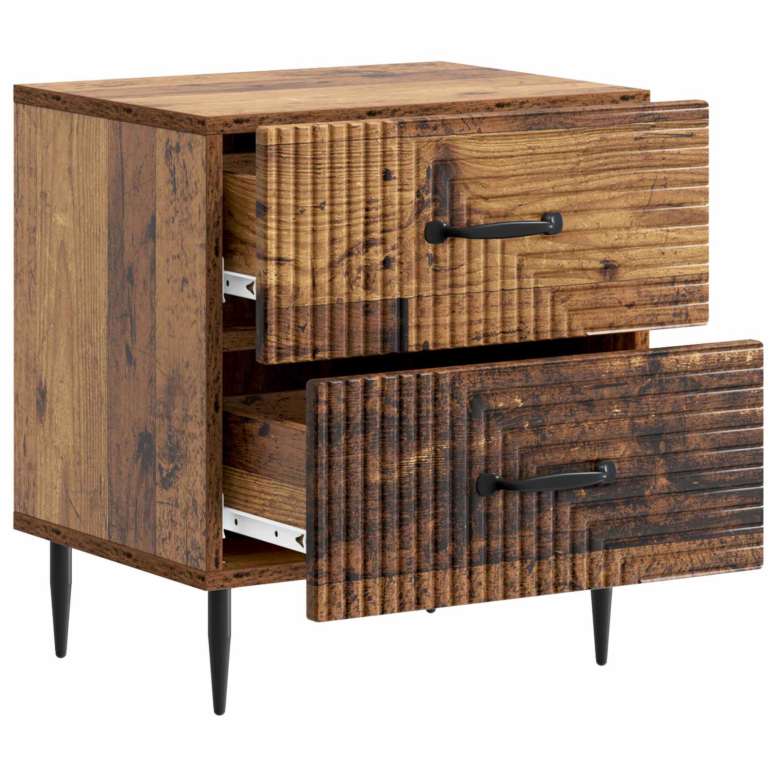 Noćni ormar s ladicama 2 pcs Staro drvo 43 x 34,5 x 47,5 cm
