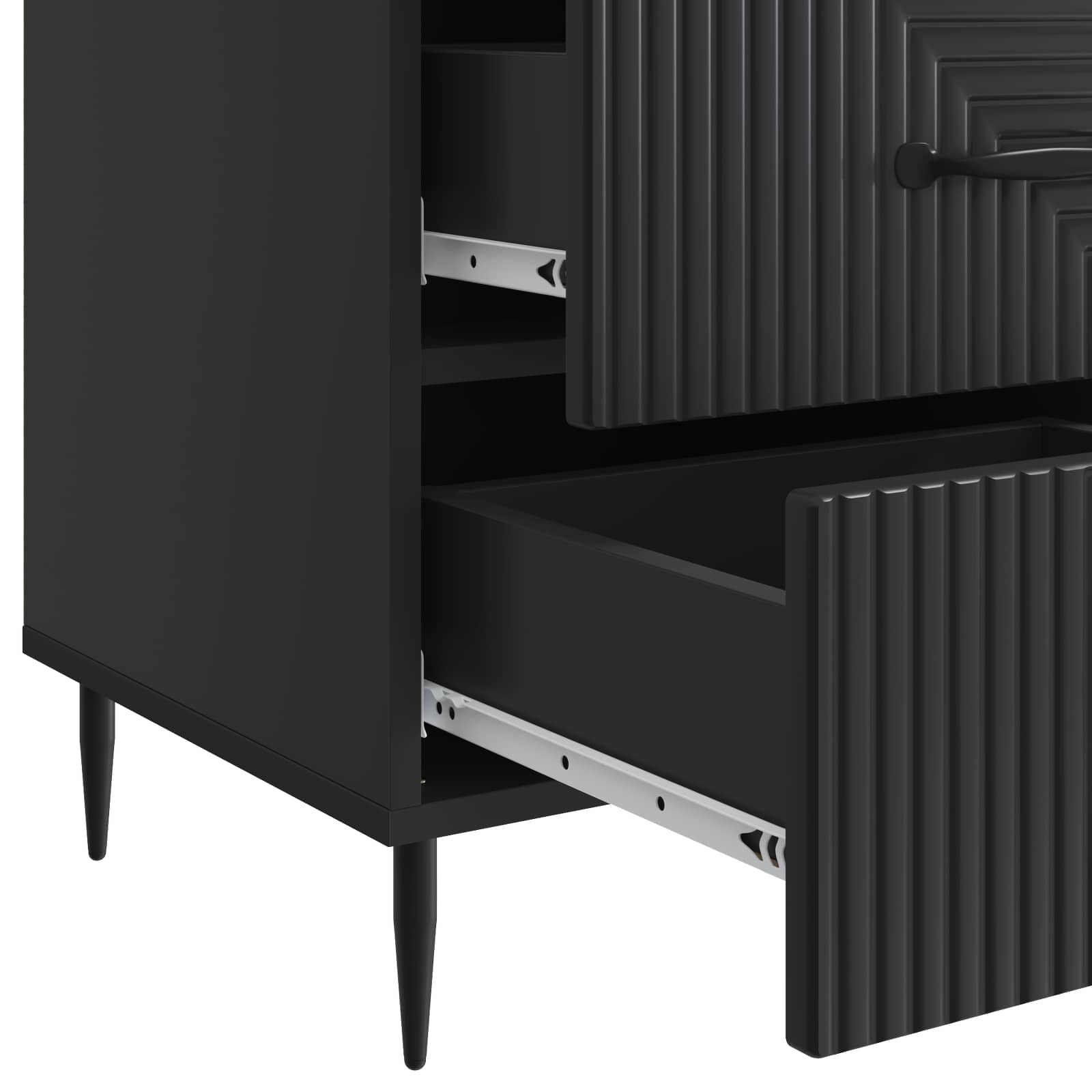 Noćni ormar s ladicama Crna 43 x 41 x 66,5 cm Konstruirano drvo