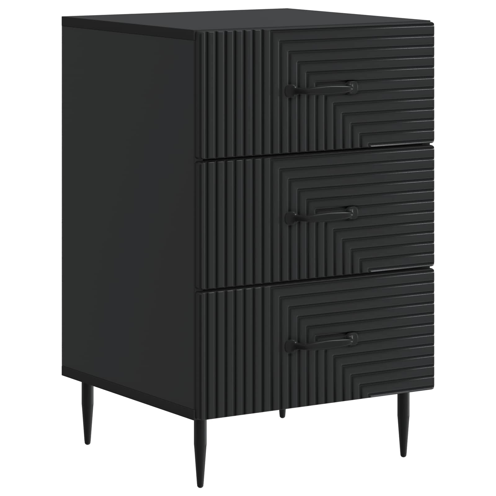 Noćni ormar s ladicama Crna 43 x 41 x 66,5 cm Konstruirano drvo