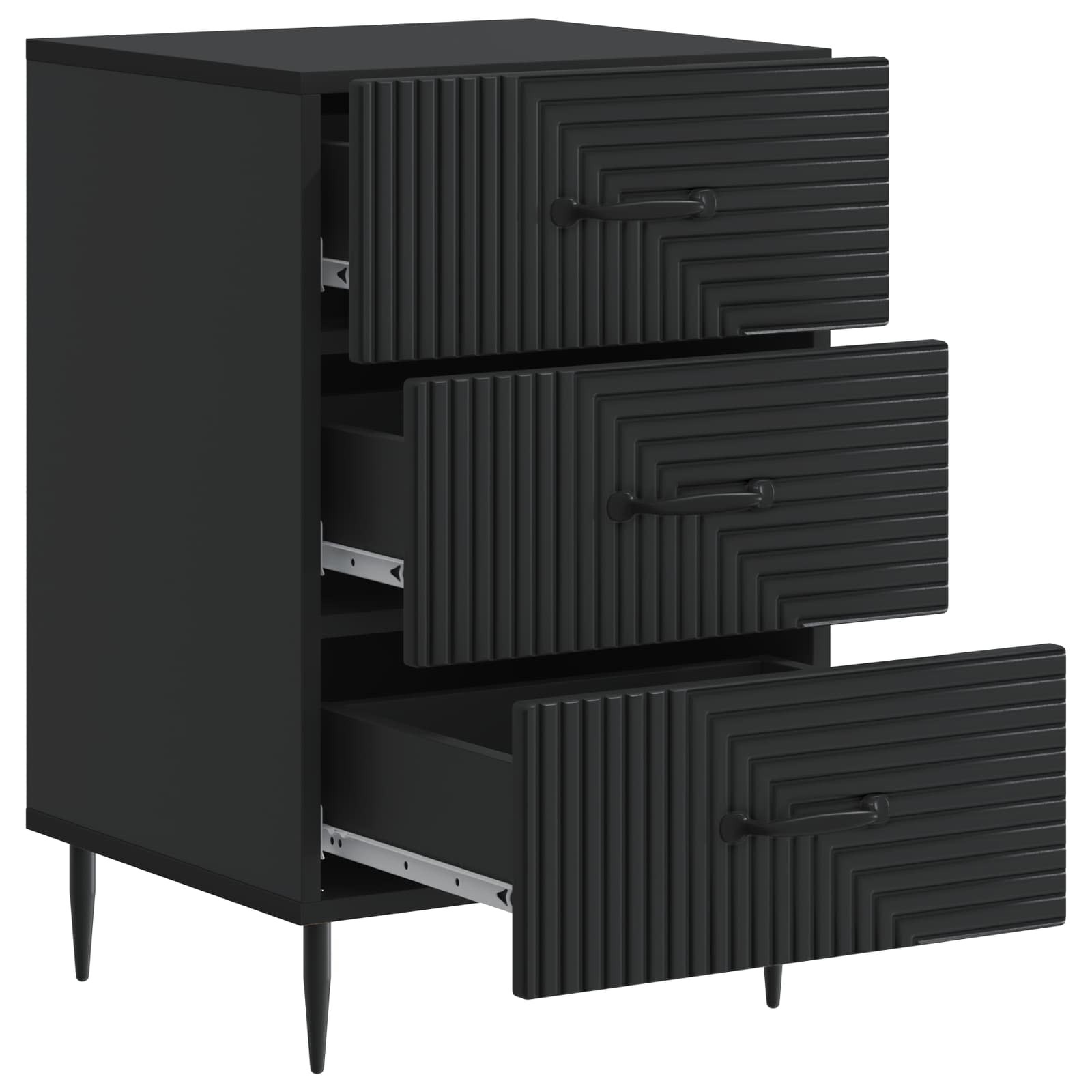 Noćni ormar s ladicama Crna 43 x 41 x 66,5 cm Konstruirano drvo