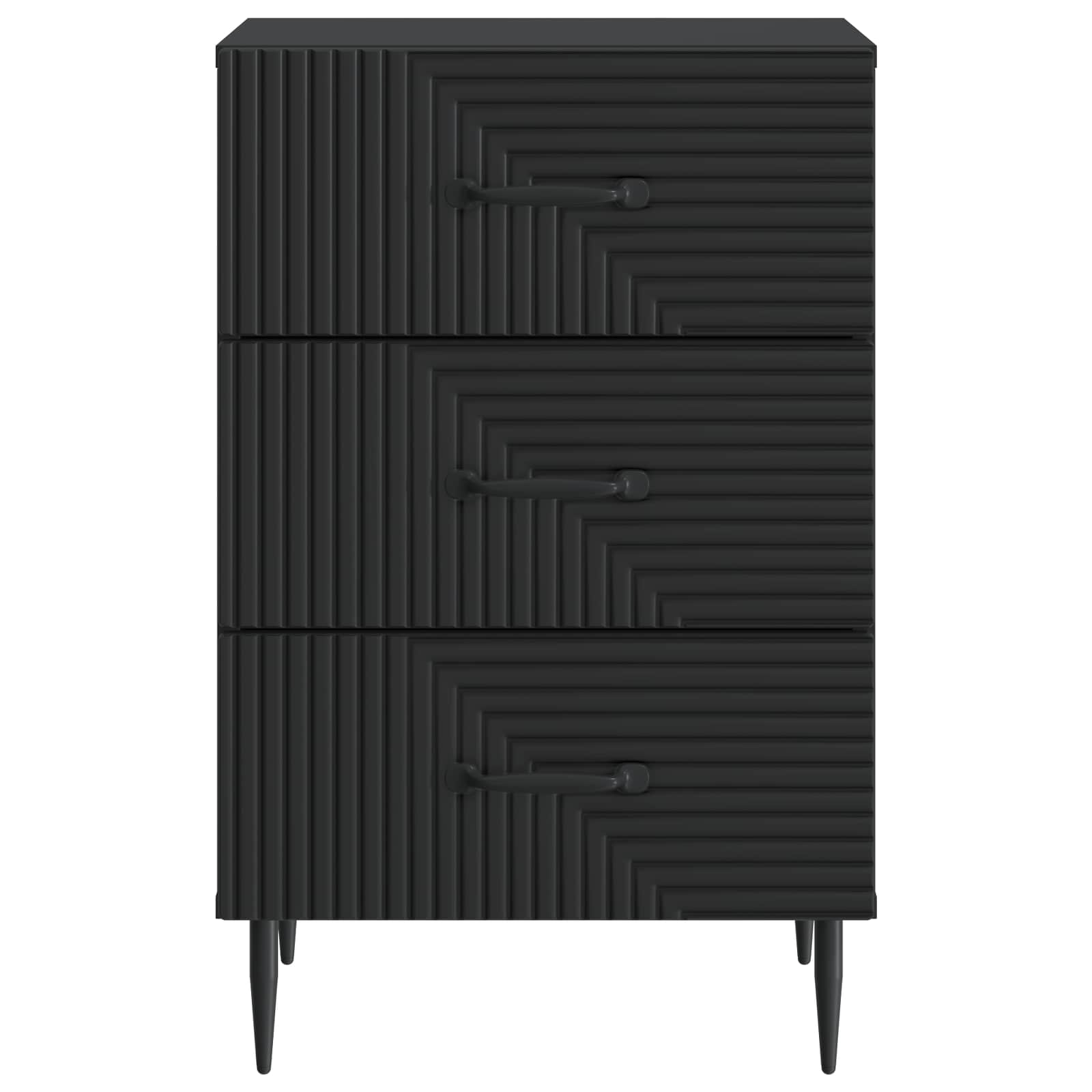 Noćni ormar s ladicama Crna 43 x 41 x 66,5 cm Konstruirano drvo