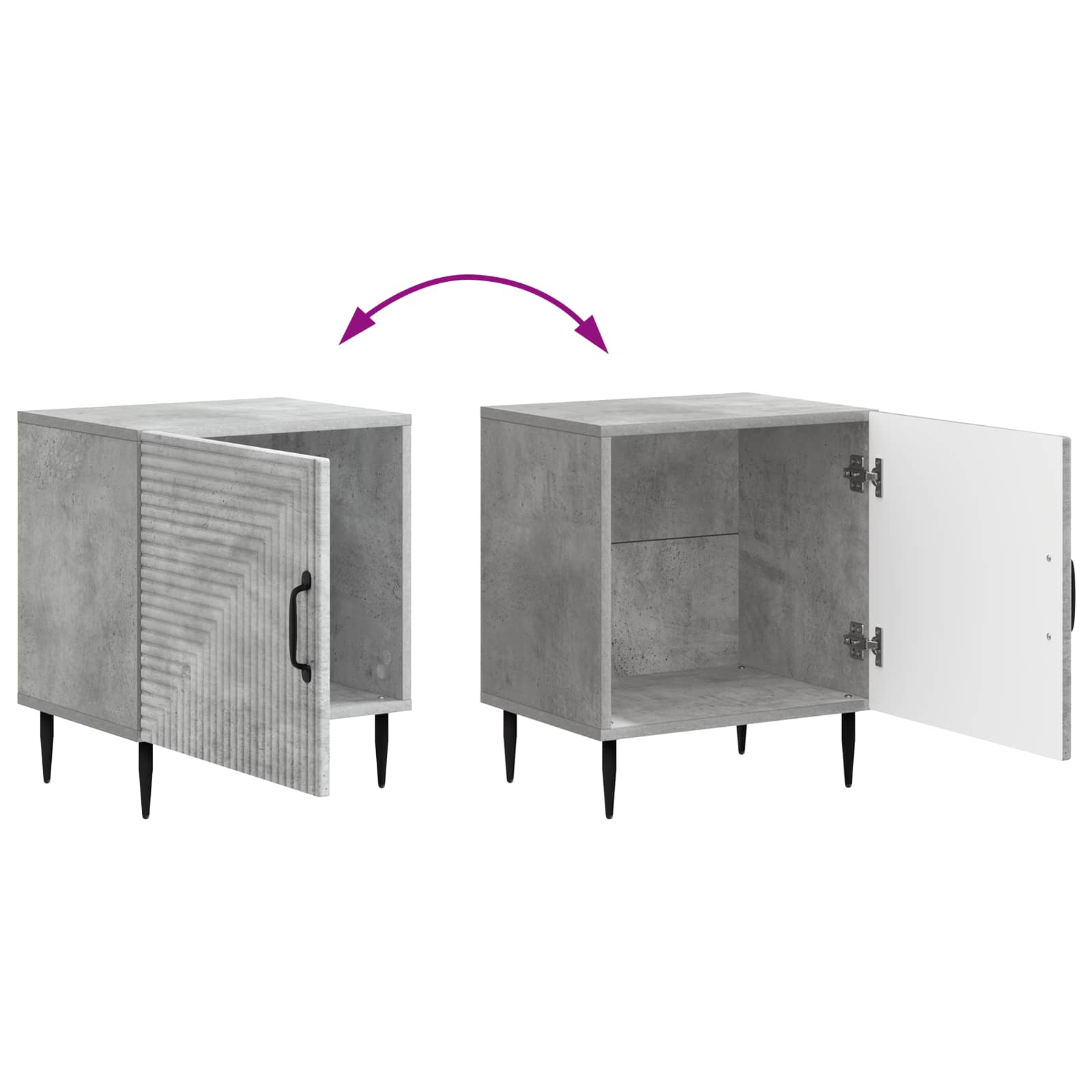 Noćni ormar 2 pcs Betonska siva 43 x 34,5 x 50 cm
