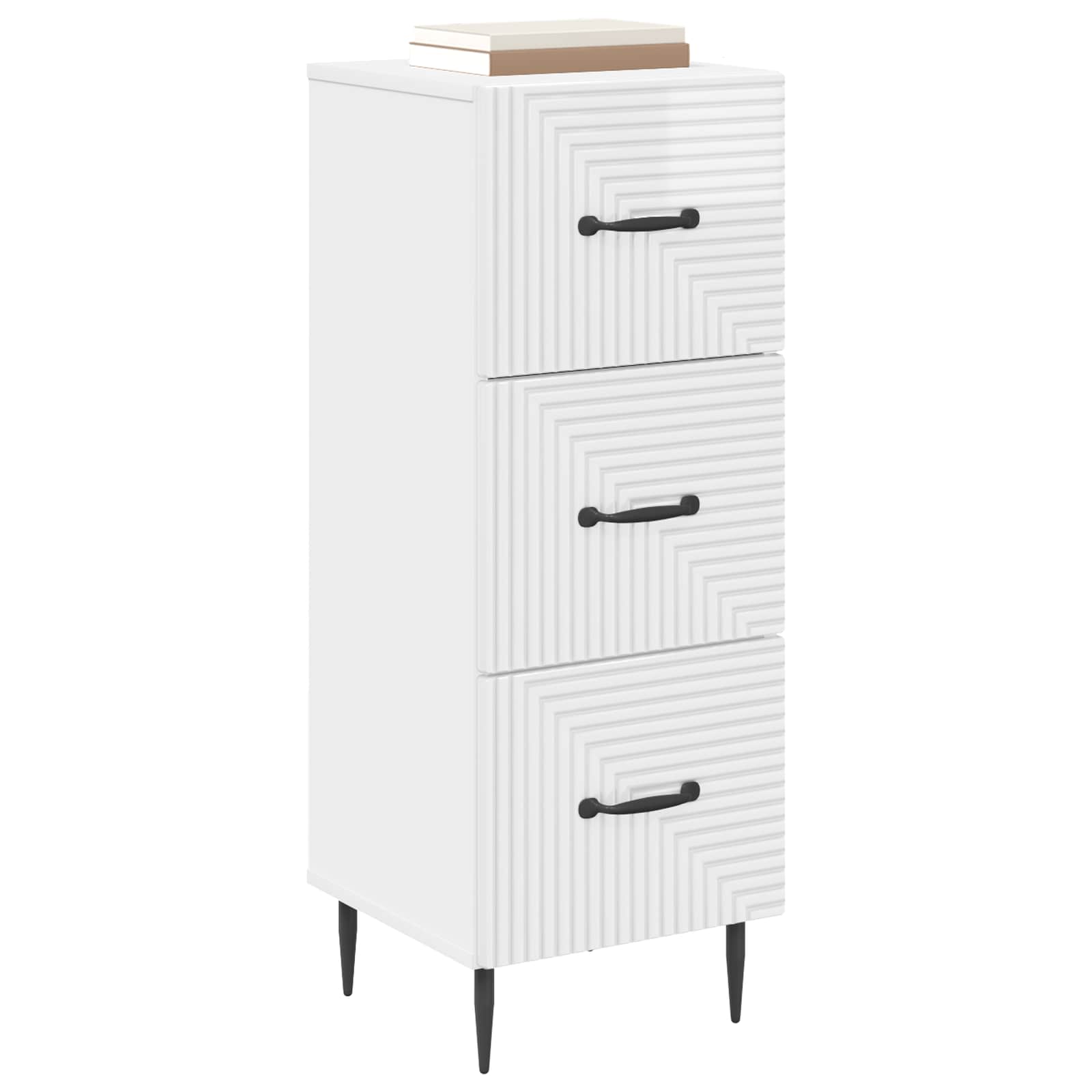 Ormar s ladicama Bijela visokog sjaja 33 x 34,5 x 89,5 cm