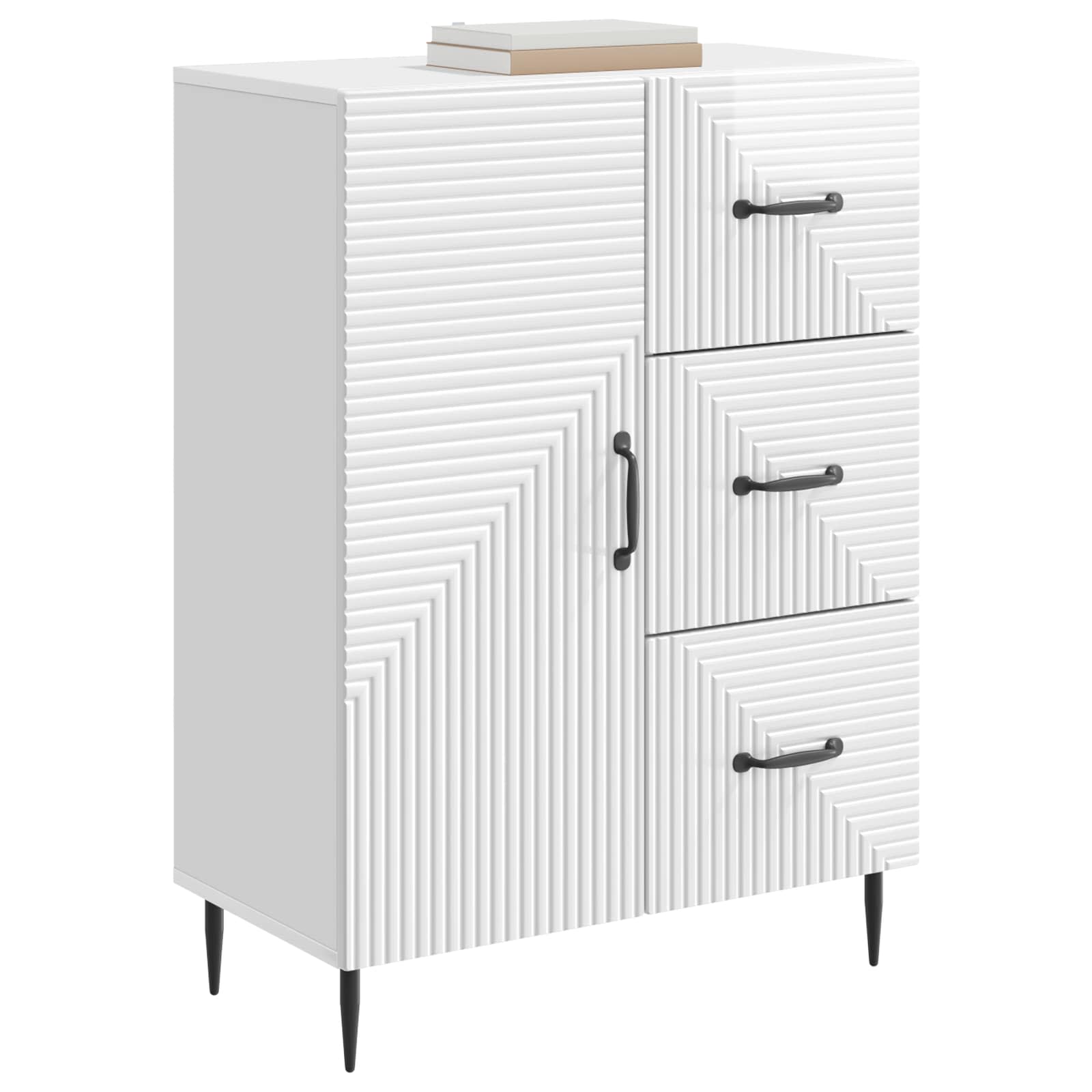 Kreveta s ladicama Bijela visokog sjaja 66 x 34,5 x 89,5 cm