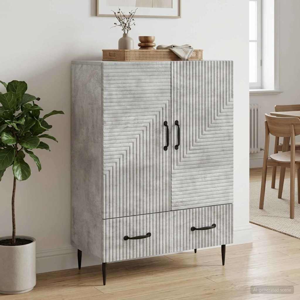 Kreveta Betonska siva 66 x 34,5 x 95 cm Konstruirano drvo