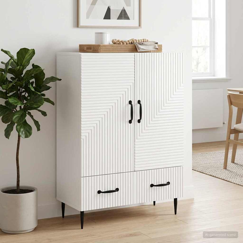 Kreveta s ladicama Bijela visokog sjaja 66 x 34,5 x 95 cm