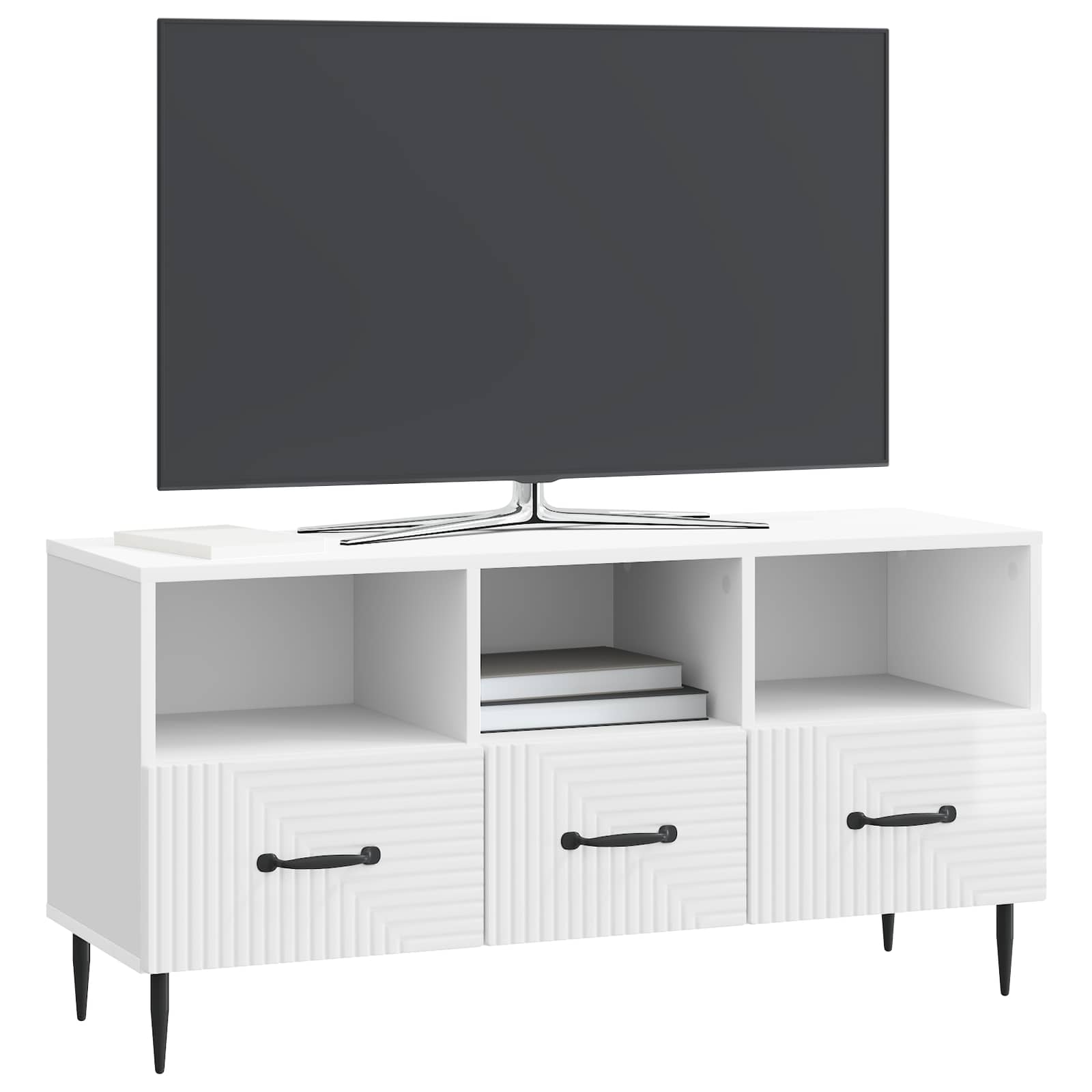 TV ormar s ladicama Bijela visokog sjaja 102 x 34,5 x 50 cm