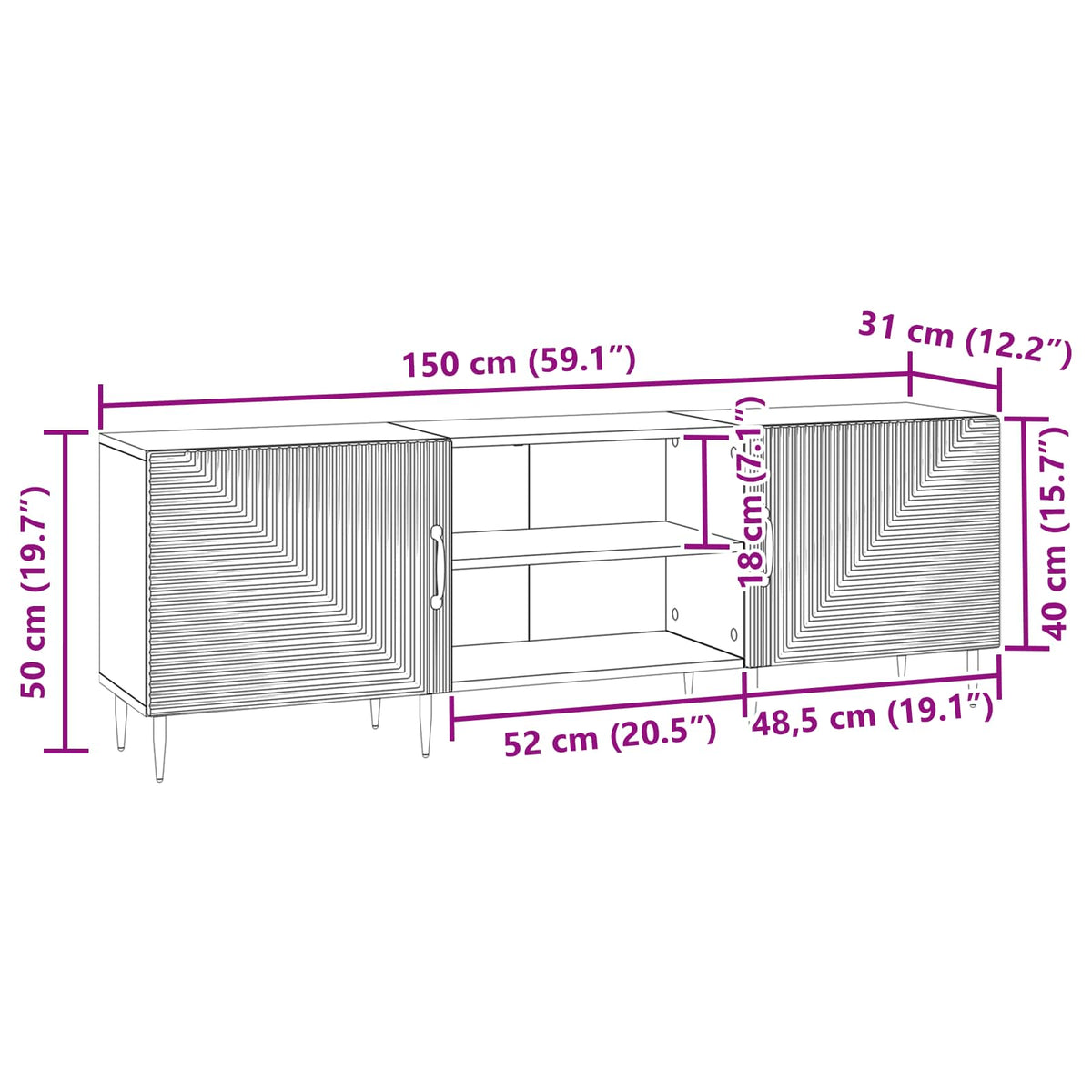 TV ormar 150 x 31 x 50 cm Hrast sonoma Konstruirano drvo
