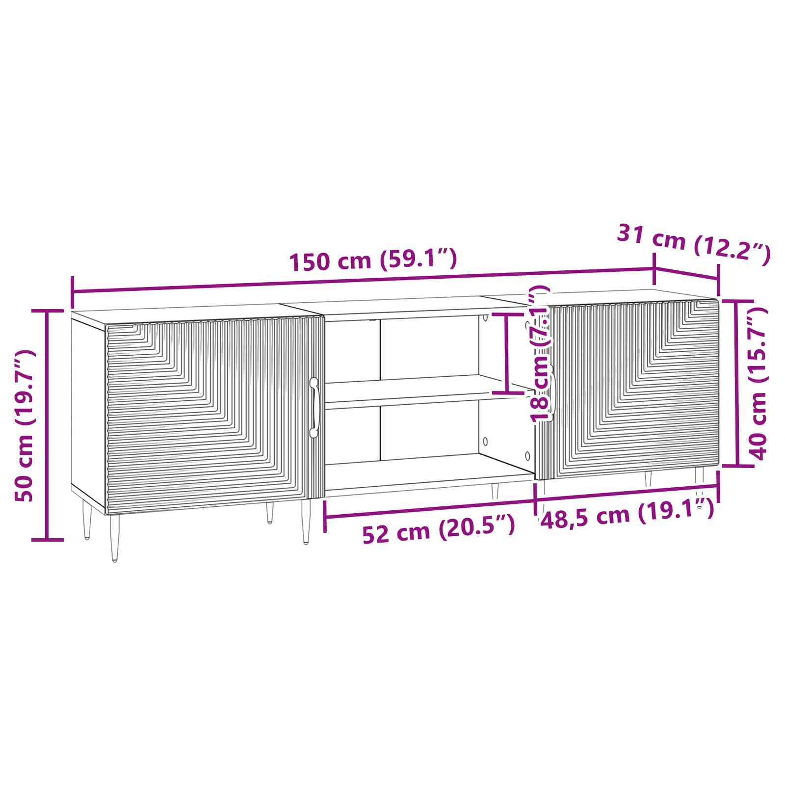 TV ormar Bijela visokog sjaja 150 x 31 x 50 cm