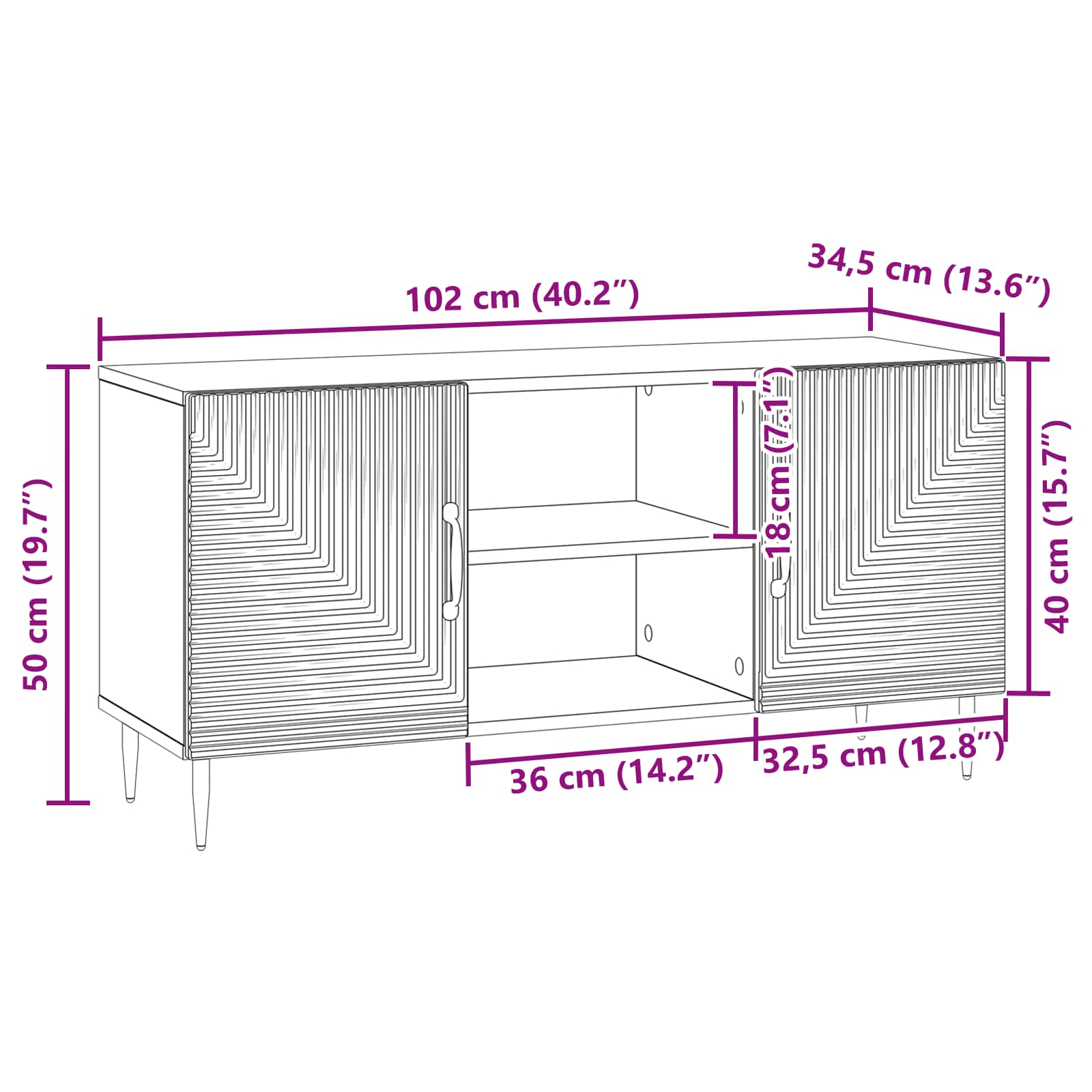 TV ormar Hrast sonoma 102 x 34,5 x 50 cm Konstruirano drvo